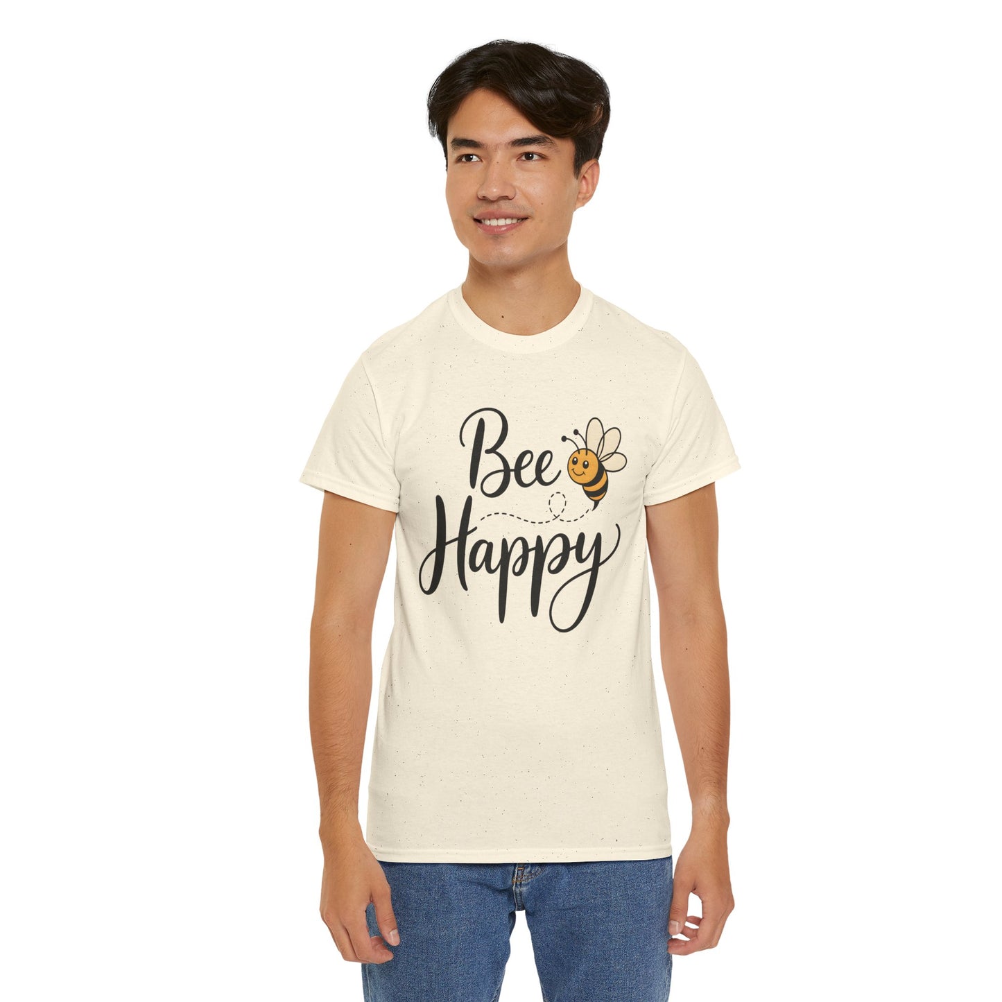 Bee Happy T-Shirt — Cute Bee Graphic Tee, Positive Vibes Gift Shirt - 14864