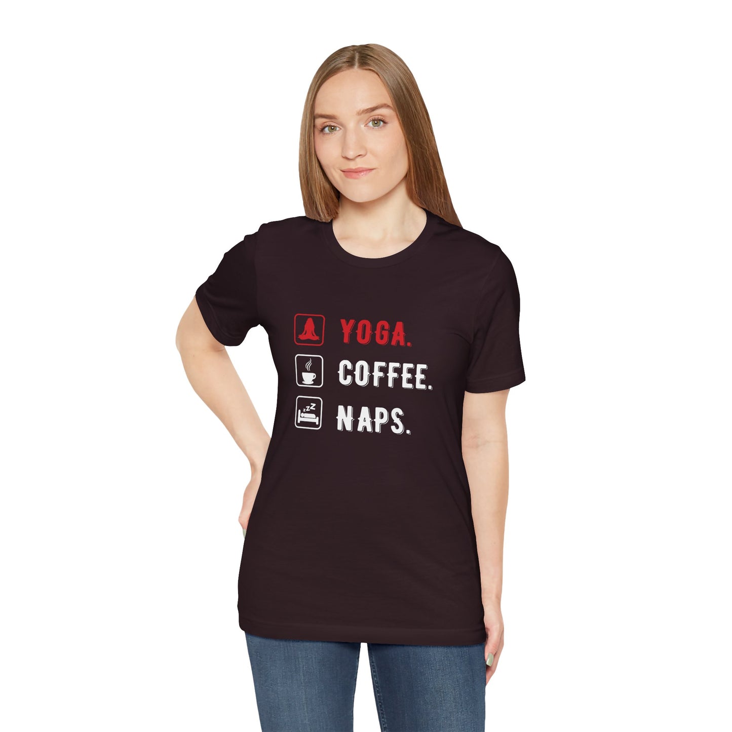 Yoga Coffee Naps - Unisex Jersey Short Sleeve Tee - 12159