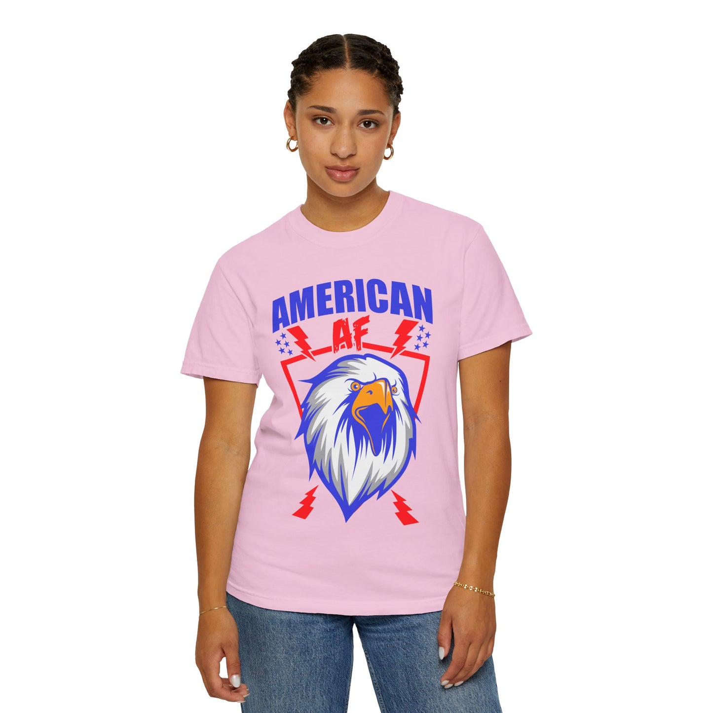 Patriotic Eagle T-Shirt, American AF Graphic Tee, Unisex Tee, 4th of July Shirt, Casual Wear, Gift for Patriots, Summer Style - 13731
