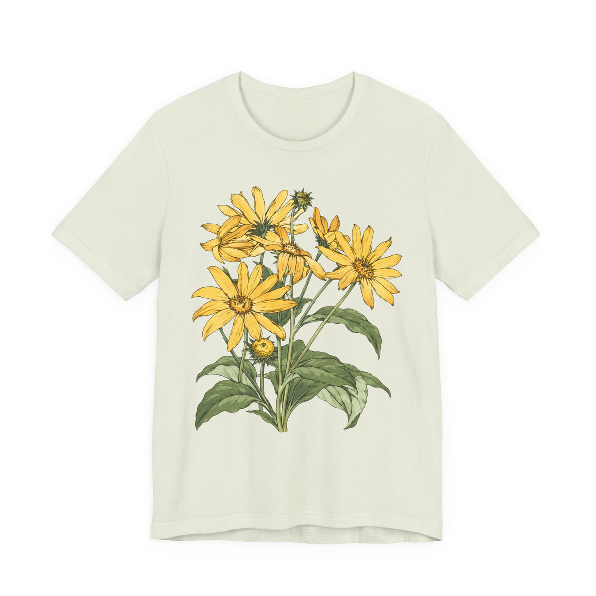 Yellow Daisy Botanical T-Shirt, Vintage Floral Garden Tee - 14503