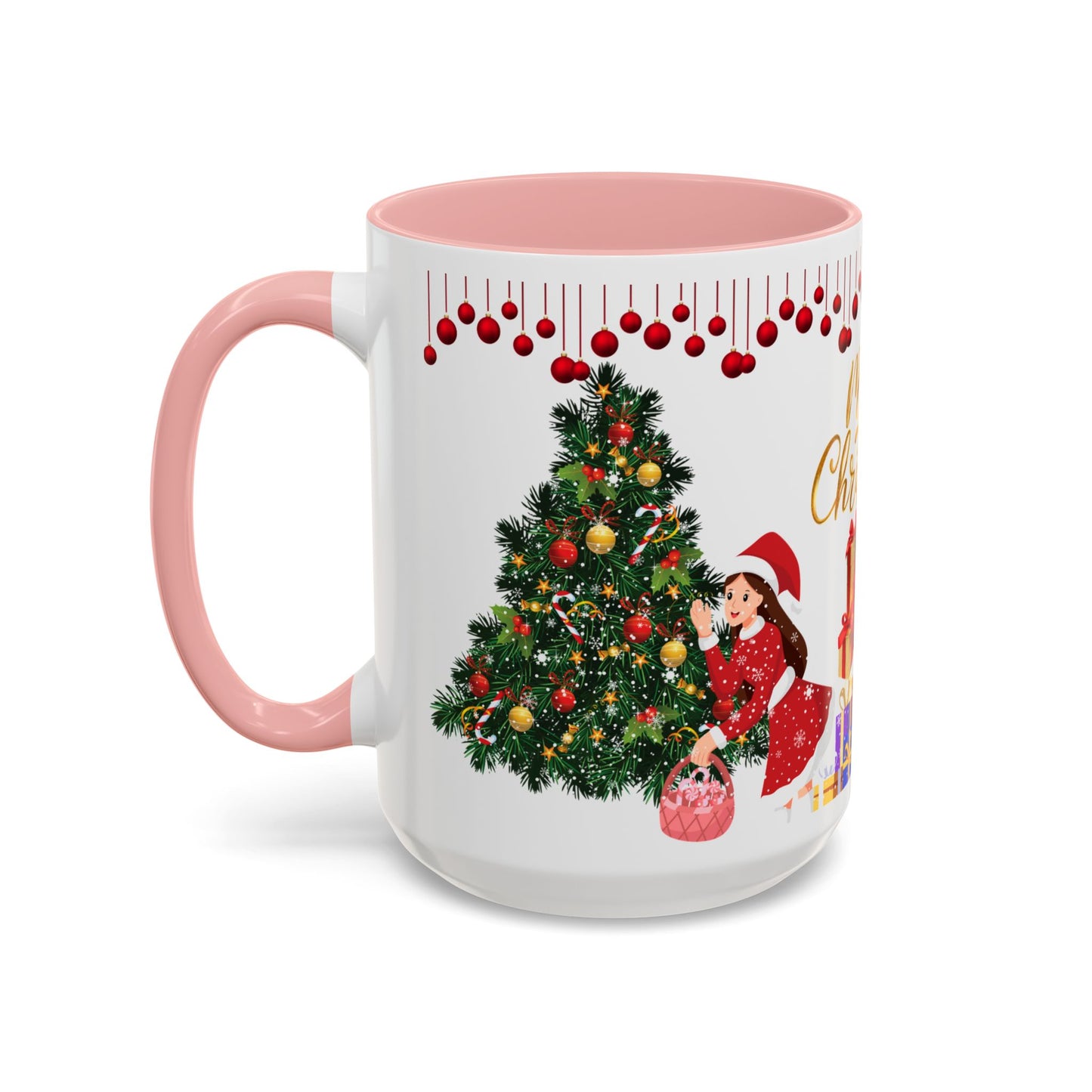 Merry Christmas - Accent Coffee Mug (11, 15oz)