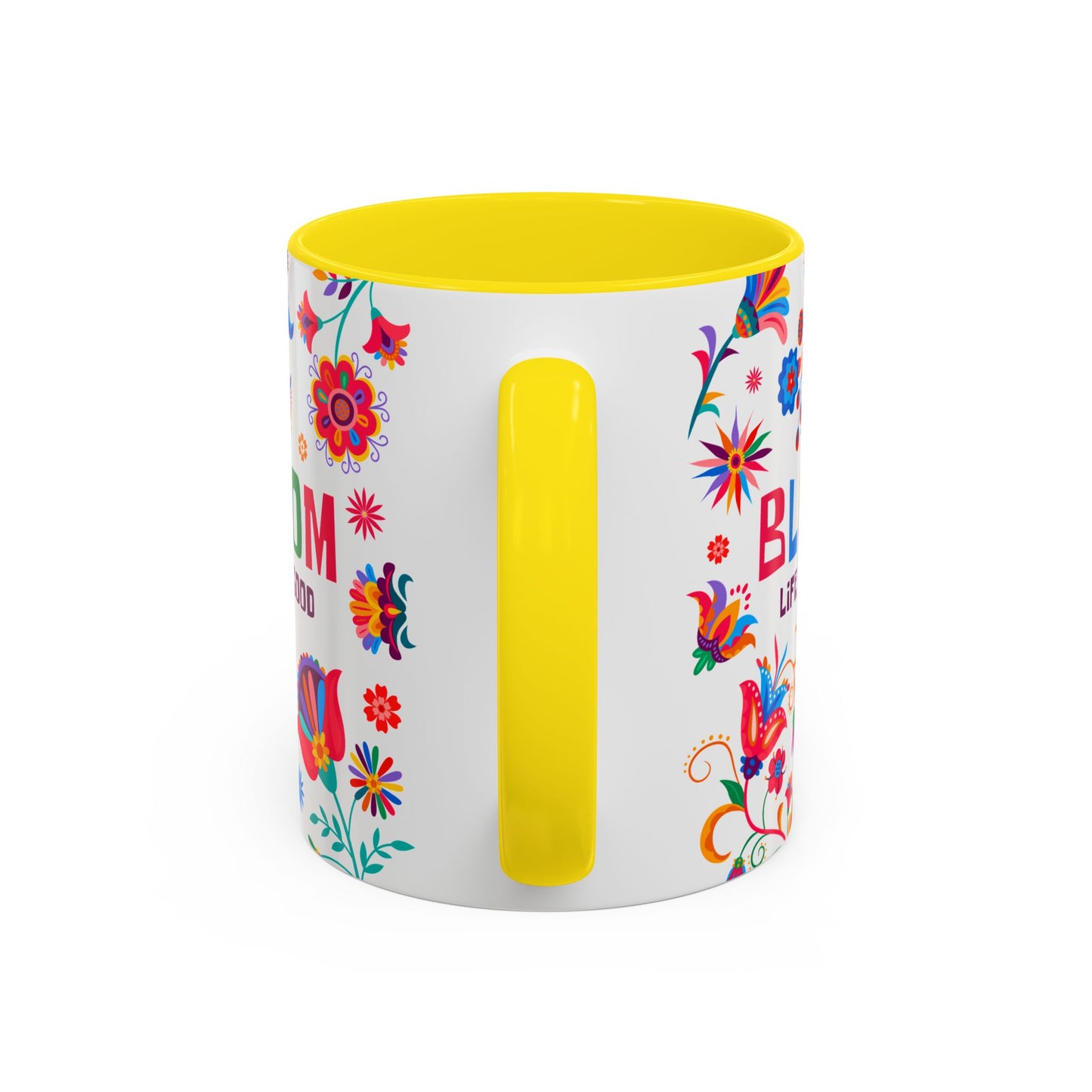 Colorful Floral Accent Coffee Mug - Bloom Life is Good - 14082