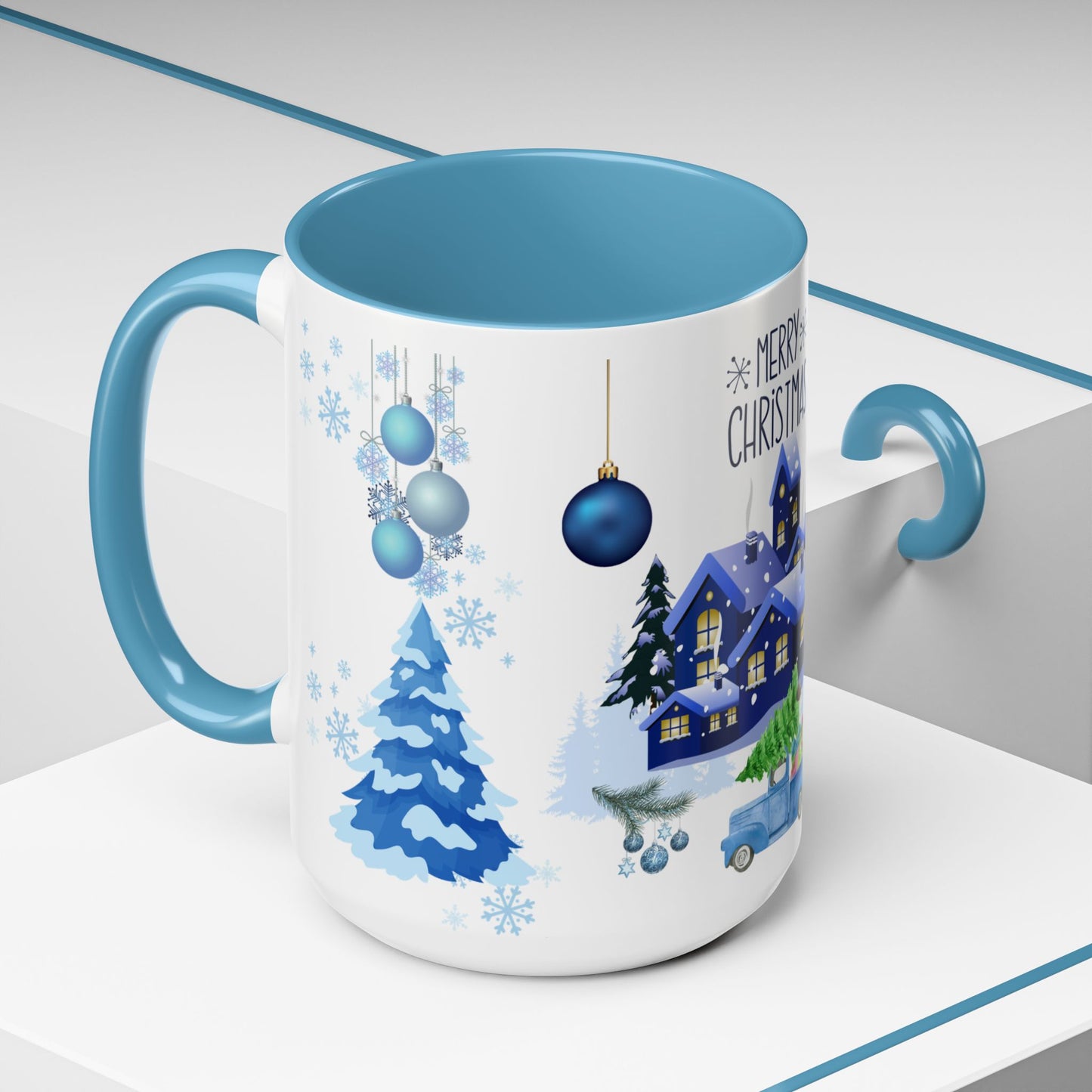 Blue Christmas - Accent Coffee Mug (11, 15oz)