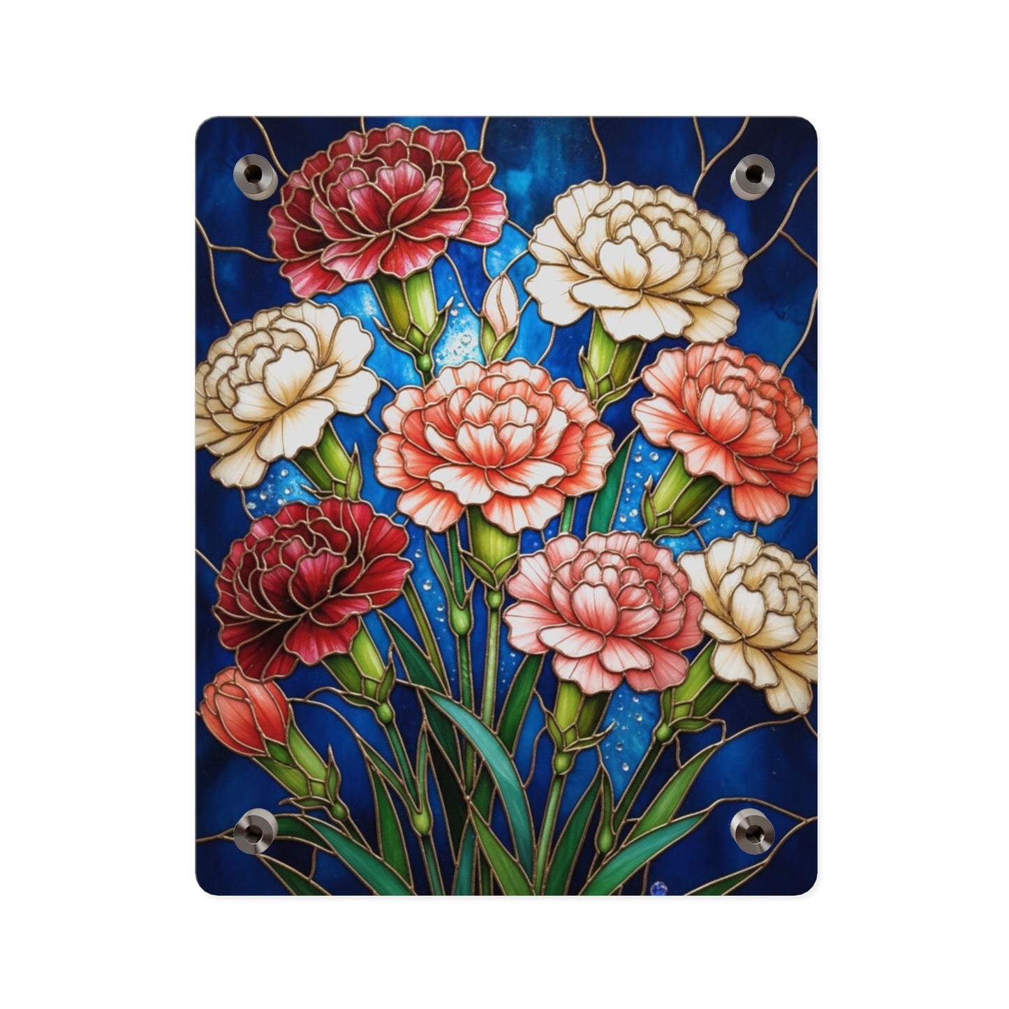 Carnation Bouquet Acrylic Wall Art Panel — Floral Home Décor - 14599