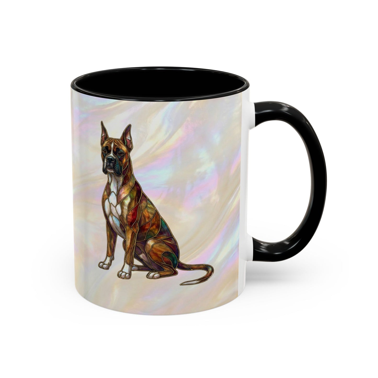 Boxer Accent Coffee Mug -Stained Glass Style (11/15oz) - 14621
