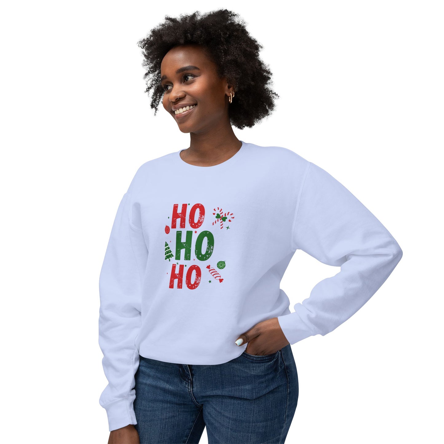 Ho Ho Ho - Unisex Lightweight Crewneck Sweatshirt - 10527