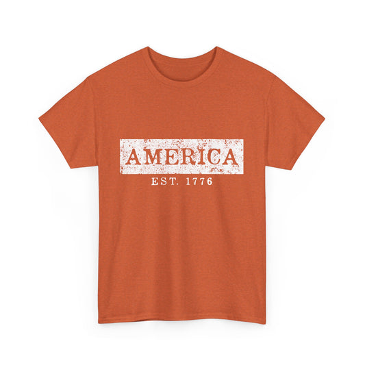 Patriotic Unisex Tee - America EST 1776, Vintage Style Shirt, Independence Day Gift, Casual Wear, Gifts for Him/Her - 13736