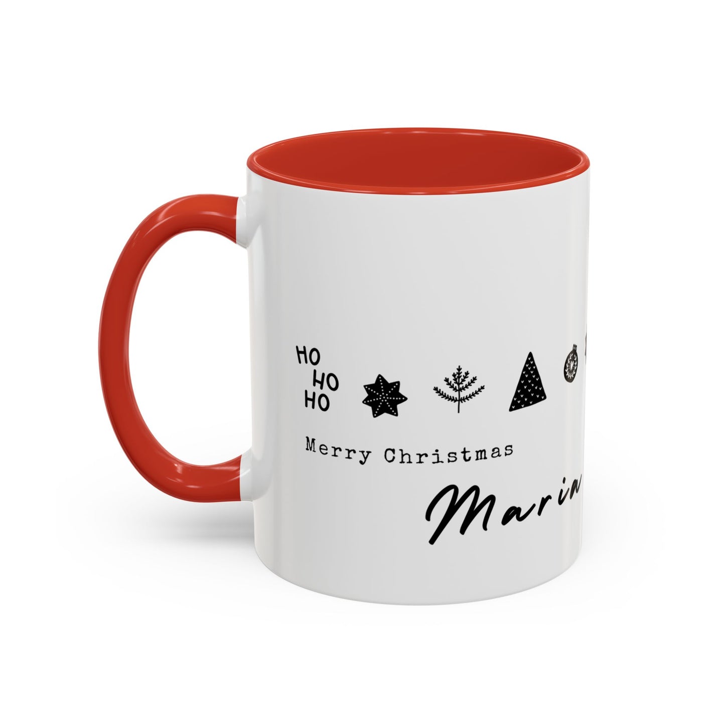 Hohoho, Merry Christmas, Maria, Name Customizable - Accent Coffee Mug (11, 15oz) - 11117