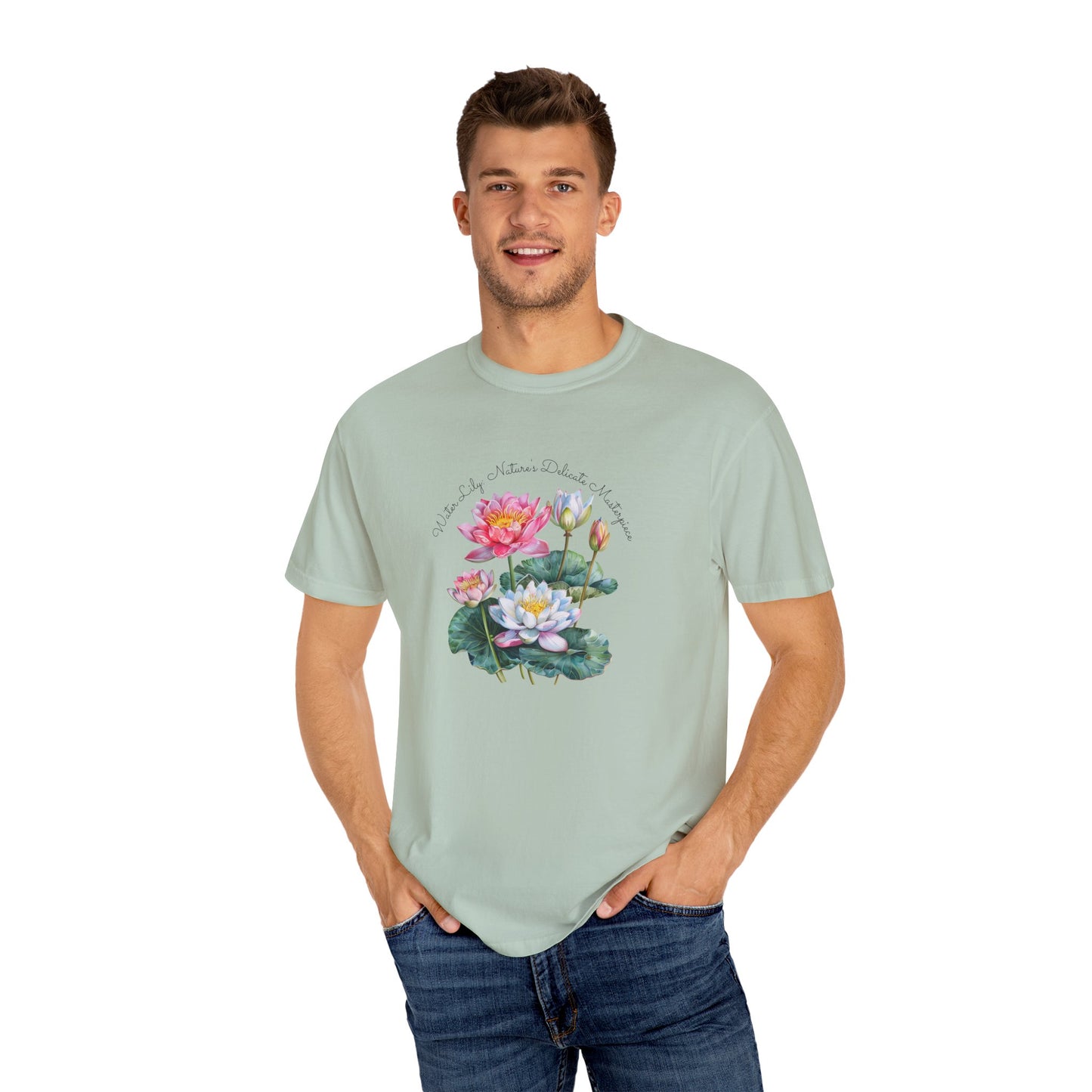 Happy Birthday, July, Water Lily - Unisex Garment-Dyed T-shirt - 10415