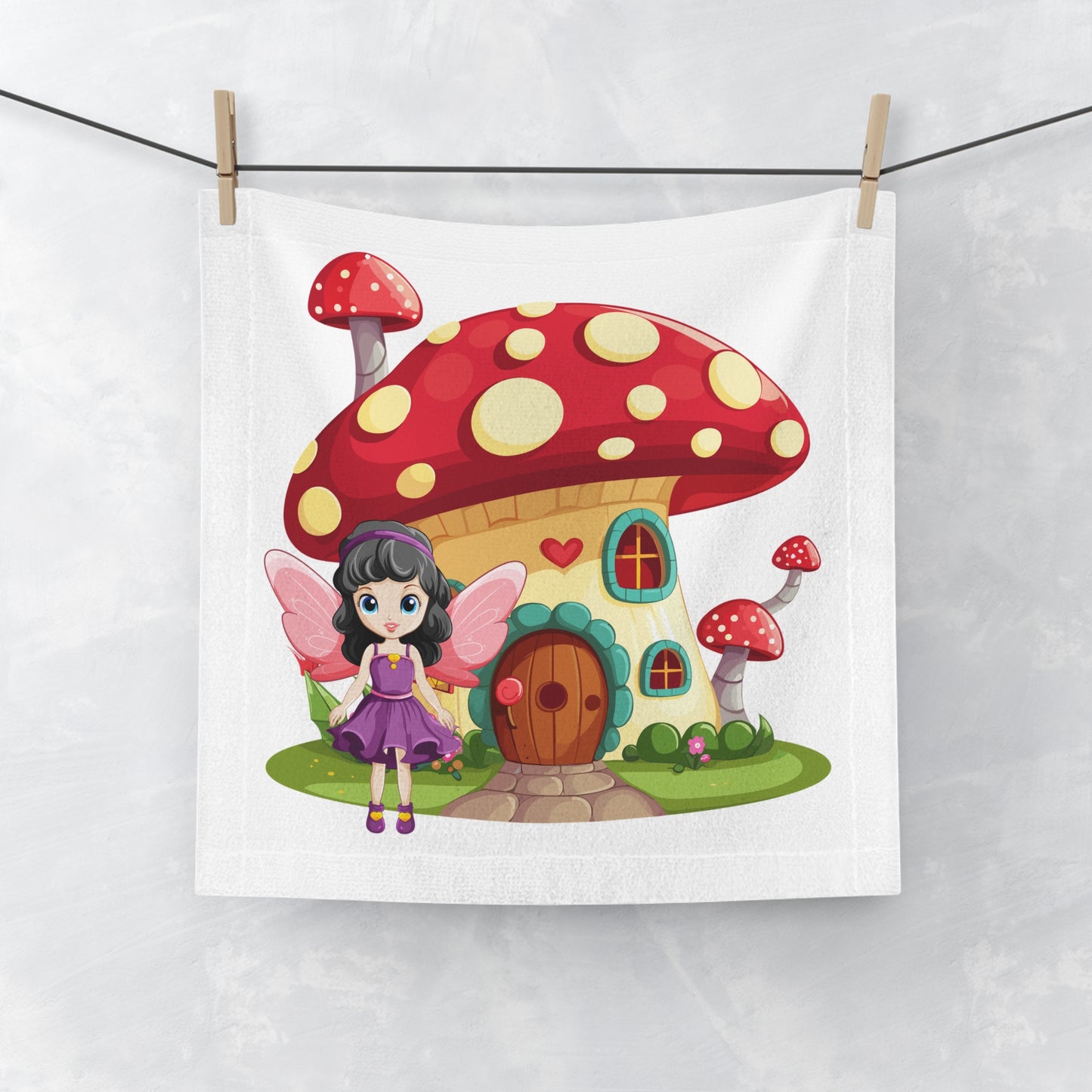 Fairy Mushroom House - Face Towel