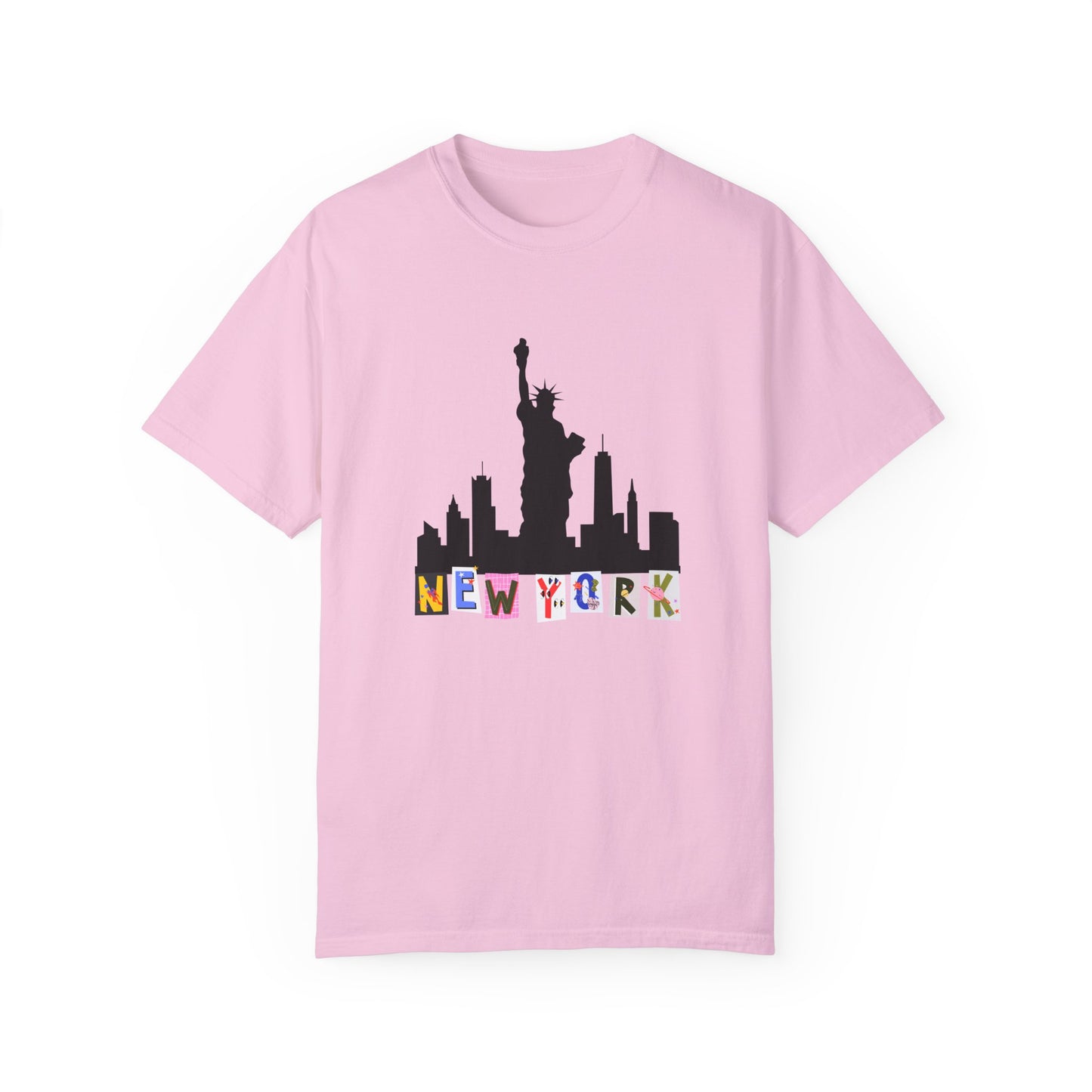 New York Skyline Graphic T-Shirt - Unisex Garment-Dyed Tee for City Lovers - 12002
