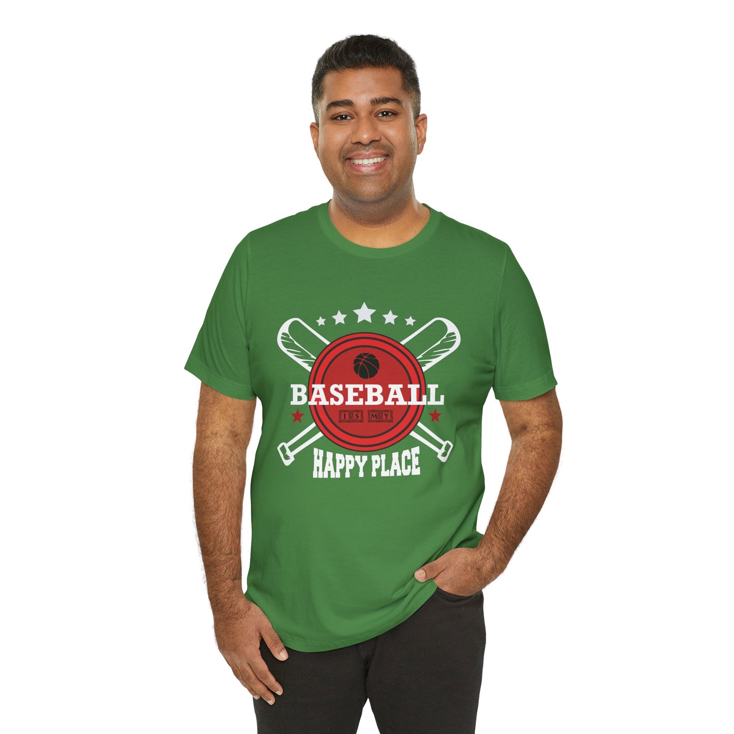 Baseball: Happy Place - Unisex Jersey Short Sleeve Tee - 13912