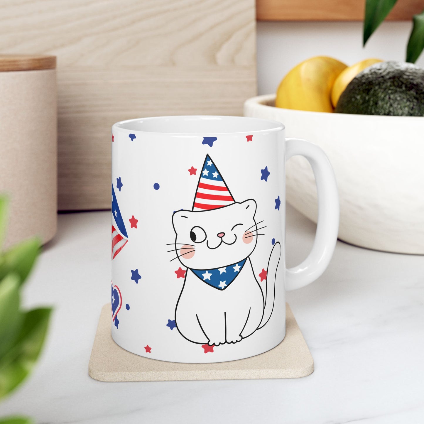 July 4, Cat's Love - Ceramic Mug, (11oz, 15oz) - 10588