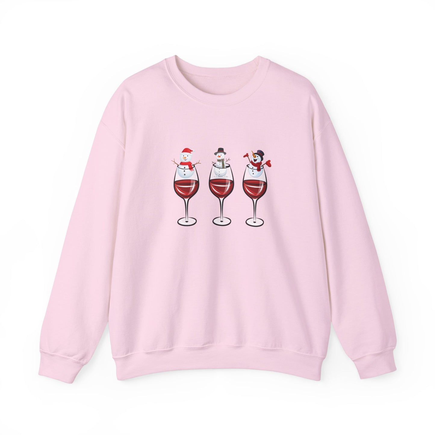 Snowman & Glass of Wine - Unisex Heavy Blend™ Crewneck Sweatshirt - 10013