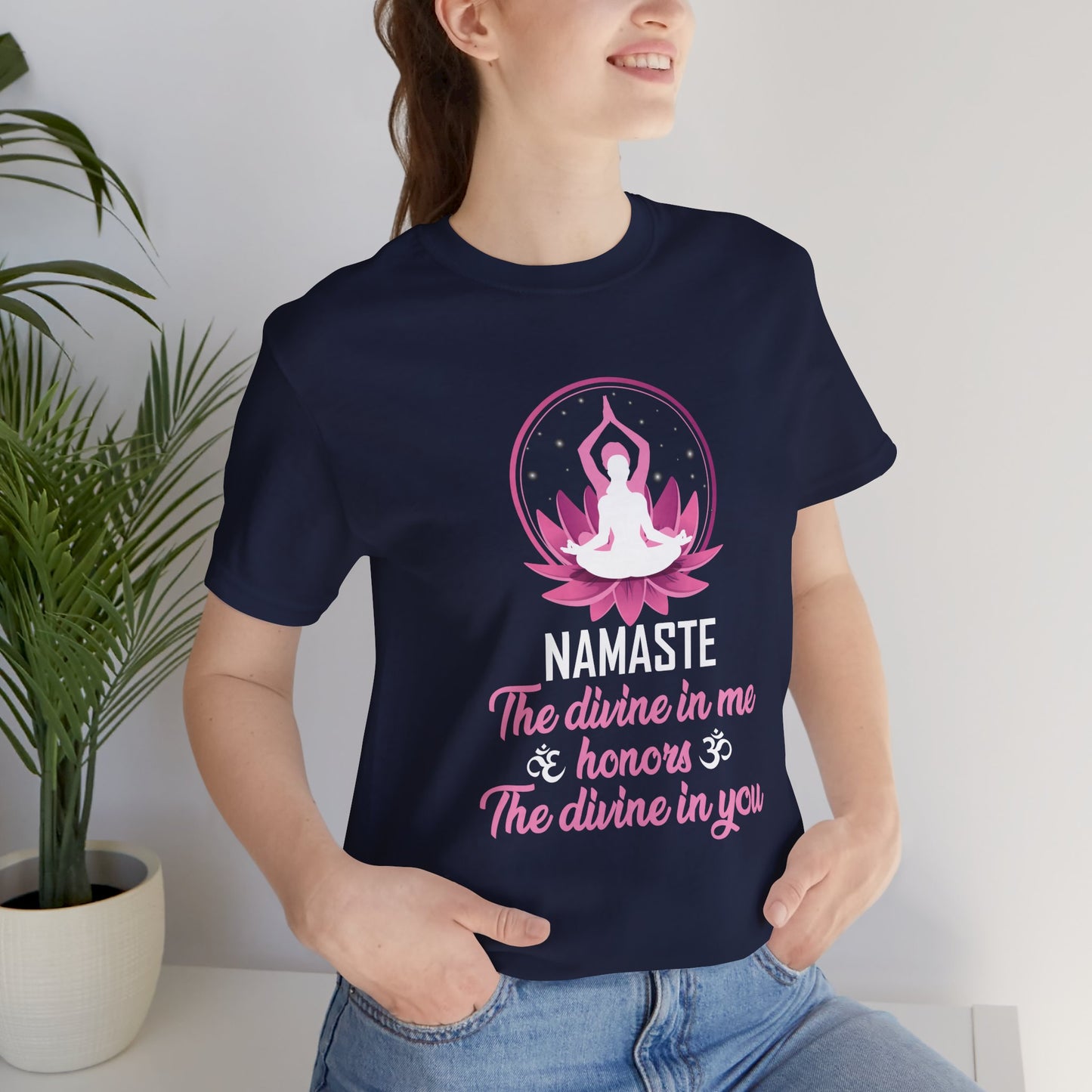 Yoga: Namaste, The Divine In Me & Honor, The Divine In You - Unisex Jersey Short Sleeve Tee - 12535