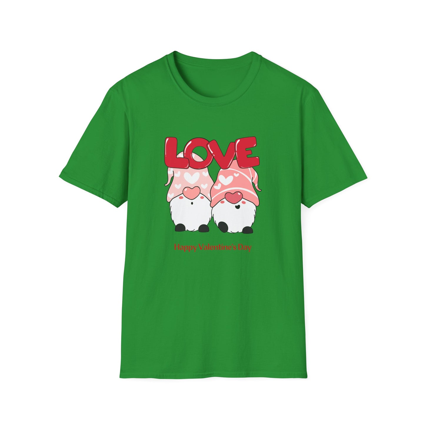 Gnomes, Love, Happy Valentine's Day - Unisex Softstyle T-Shirt - 11444