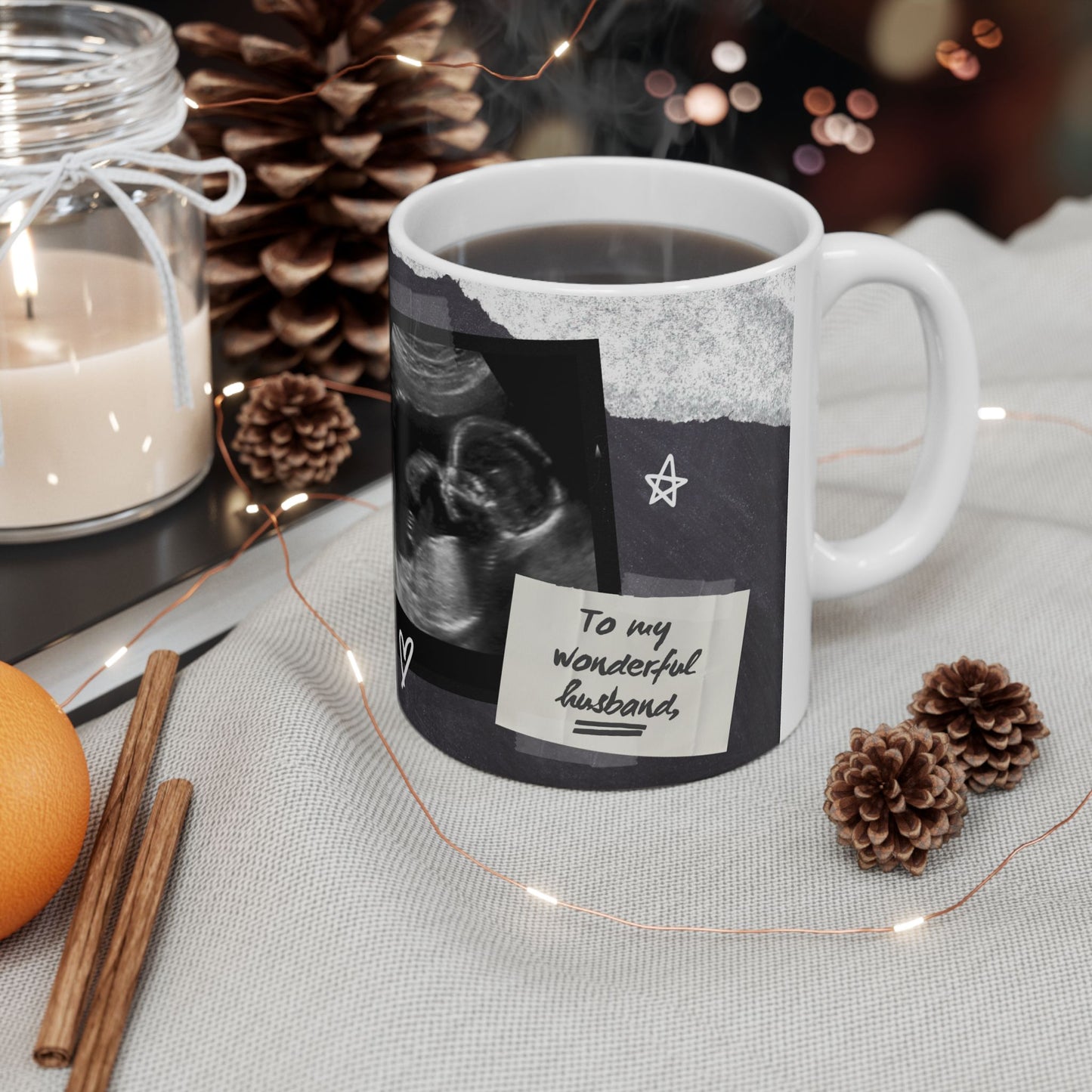 Personalized Ceramic Mug for Expecting Dads, 11oz 15oz, Baby Announcement Gift, Father's Day Present, New Dad Keepsake - 14033