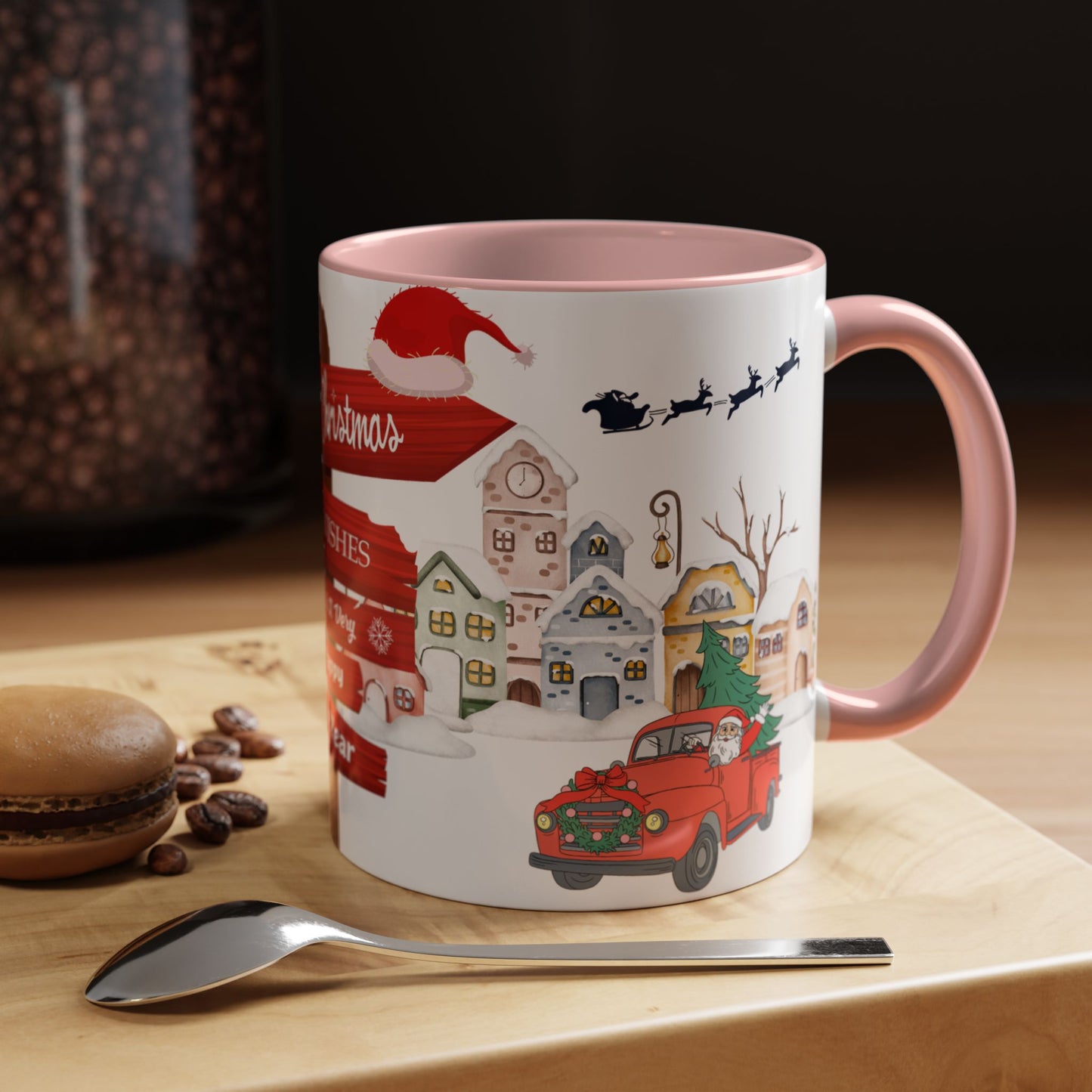 Merry Christmas - Accent Coffee Mug (11, 15oz)