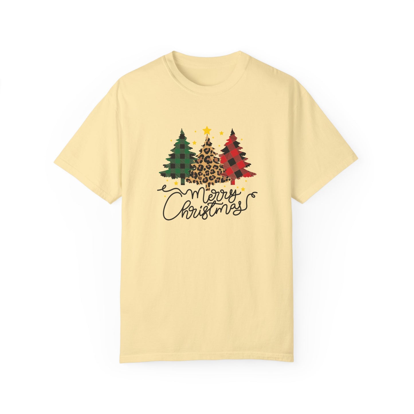 Merry Christmas, Trees - Unisex Garment-Dyed T-shirt - 10199