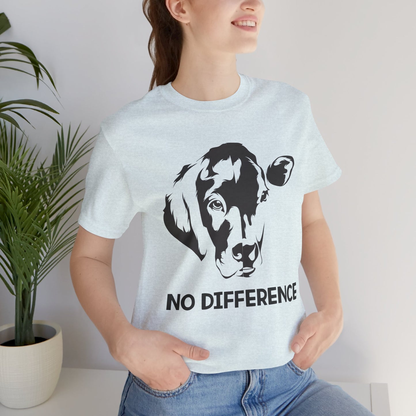Vegan: No Difference - Unisex Jersey Short Sleeve Tee - 12422