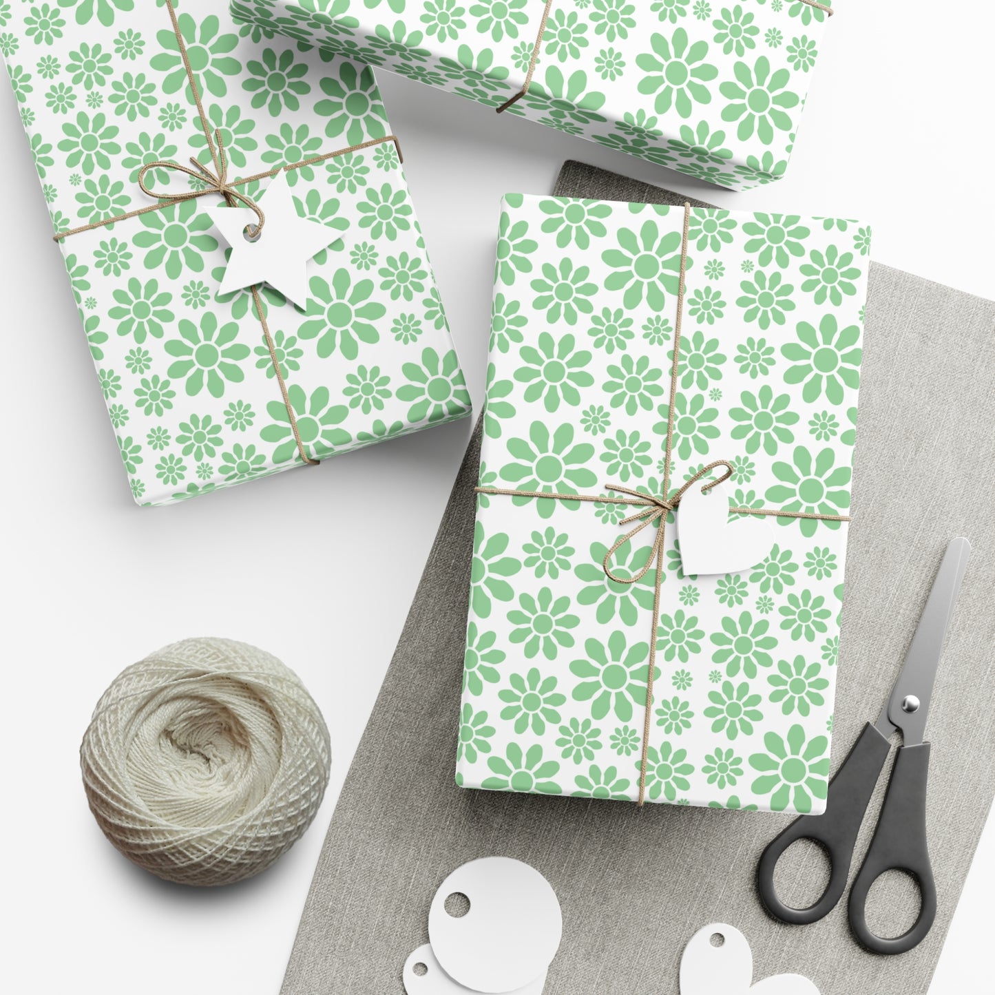 Green Floral Pattern - Gift Wrap Papers - 10215