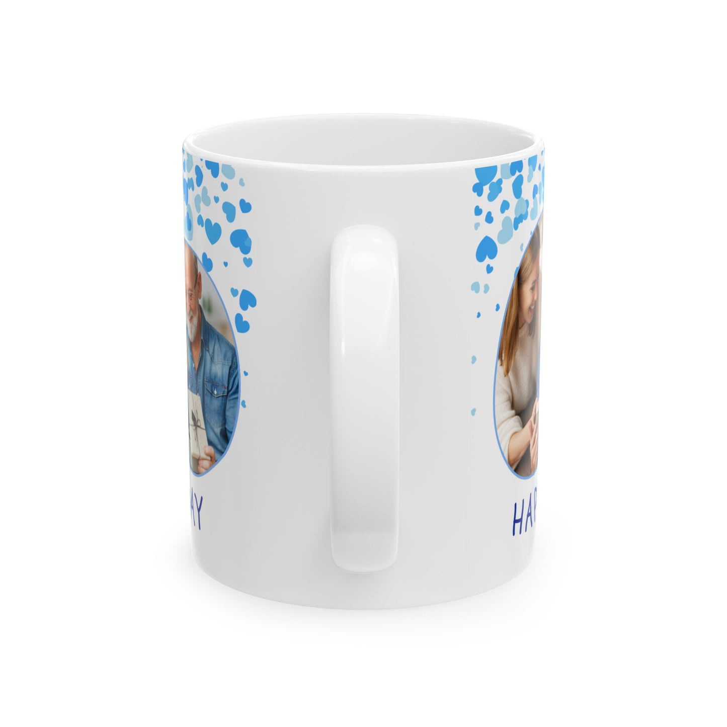 Personalized Father's Day Ceramic Mug, Custom Photo Mug, Gift for Dad, 11oz 15oz, Heartfelt Coffee Cup, Family Memory Keepsake - 14002