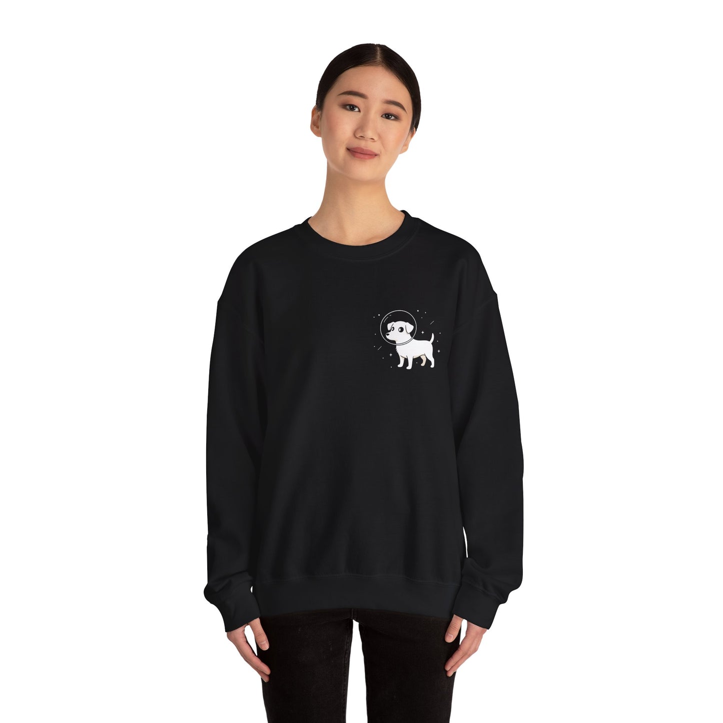 Dog in Space Crewneck Sweatshirt – Space Puppy Graphic Pullover - 14678