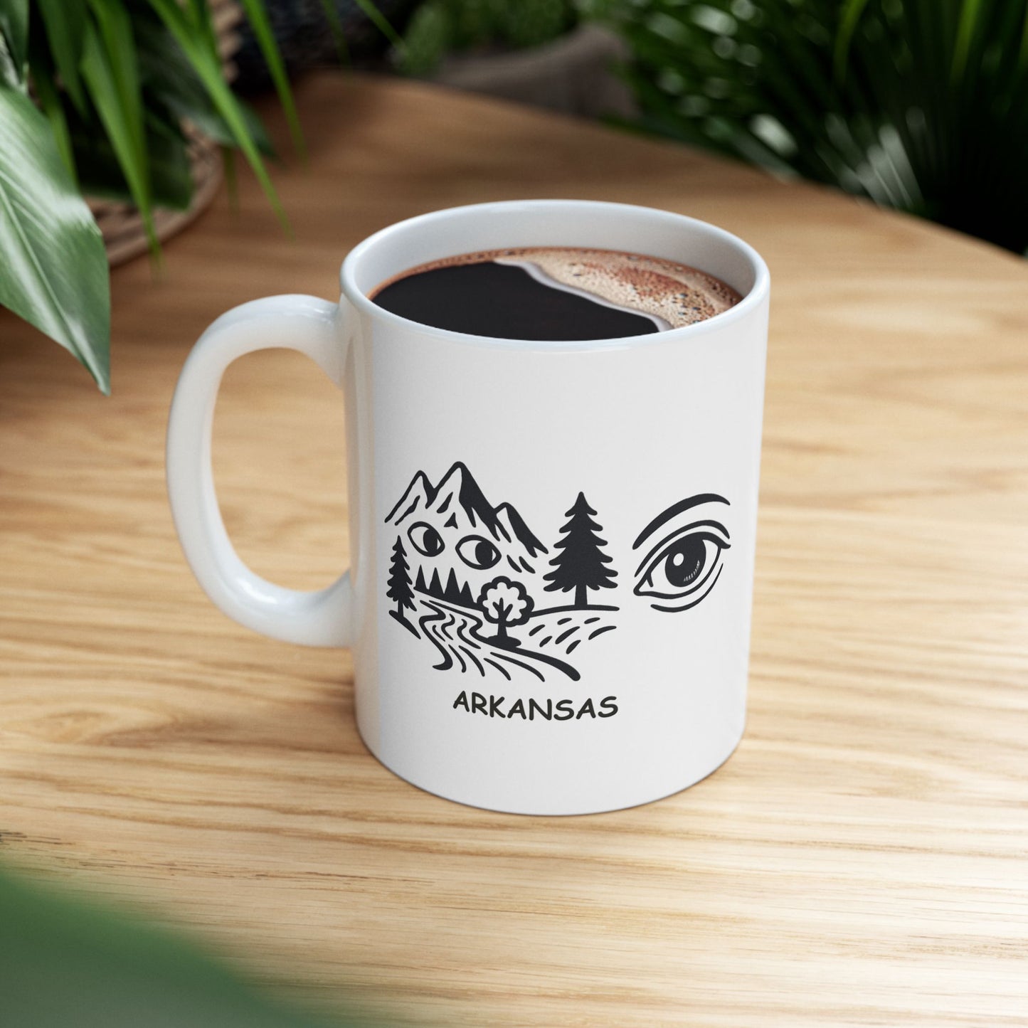 "In Arkansas, the hills have eyes, and the rivers have stories." Ceramic Mug - 13350