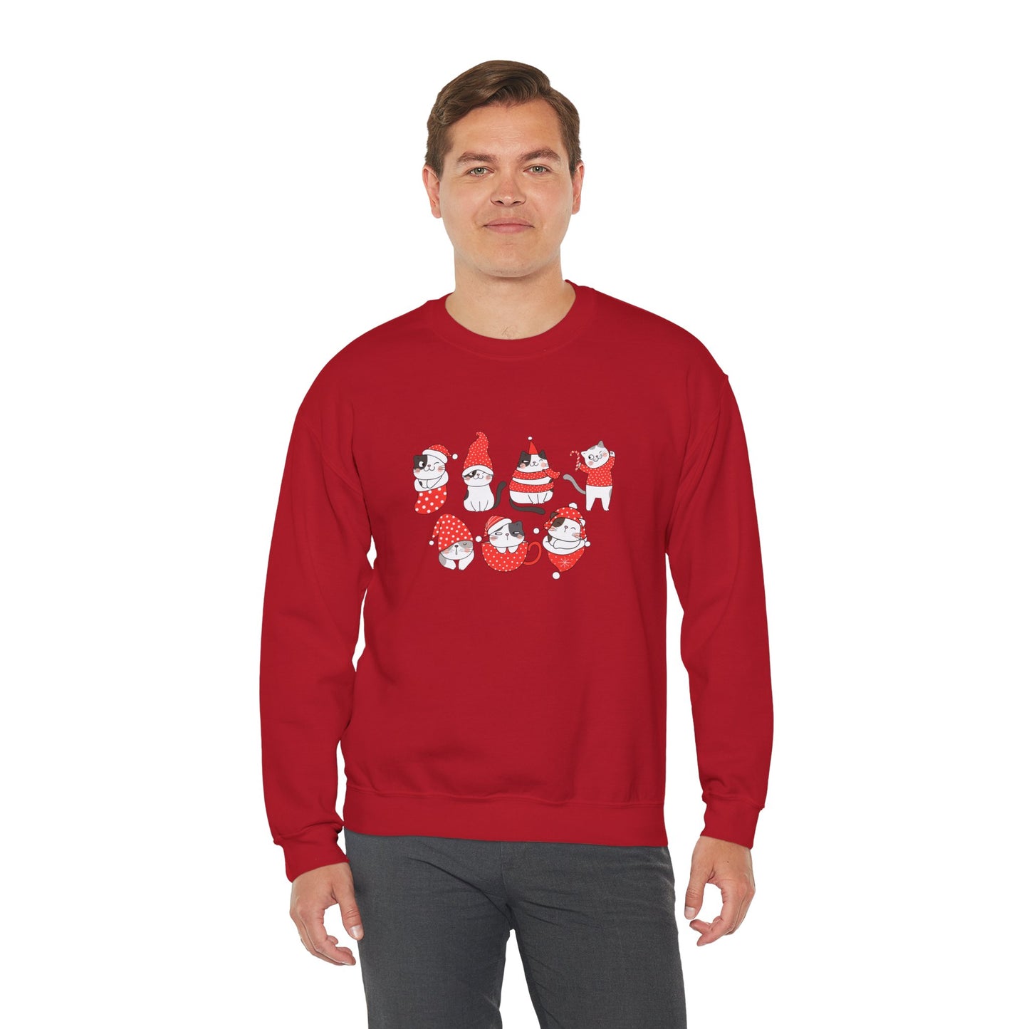 Cats, Merry Christmas - Unisex Heavy Blend™ Crewneck Sweatshirt - 10047