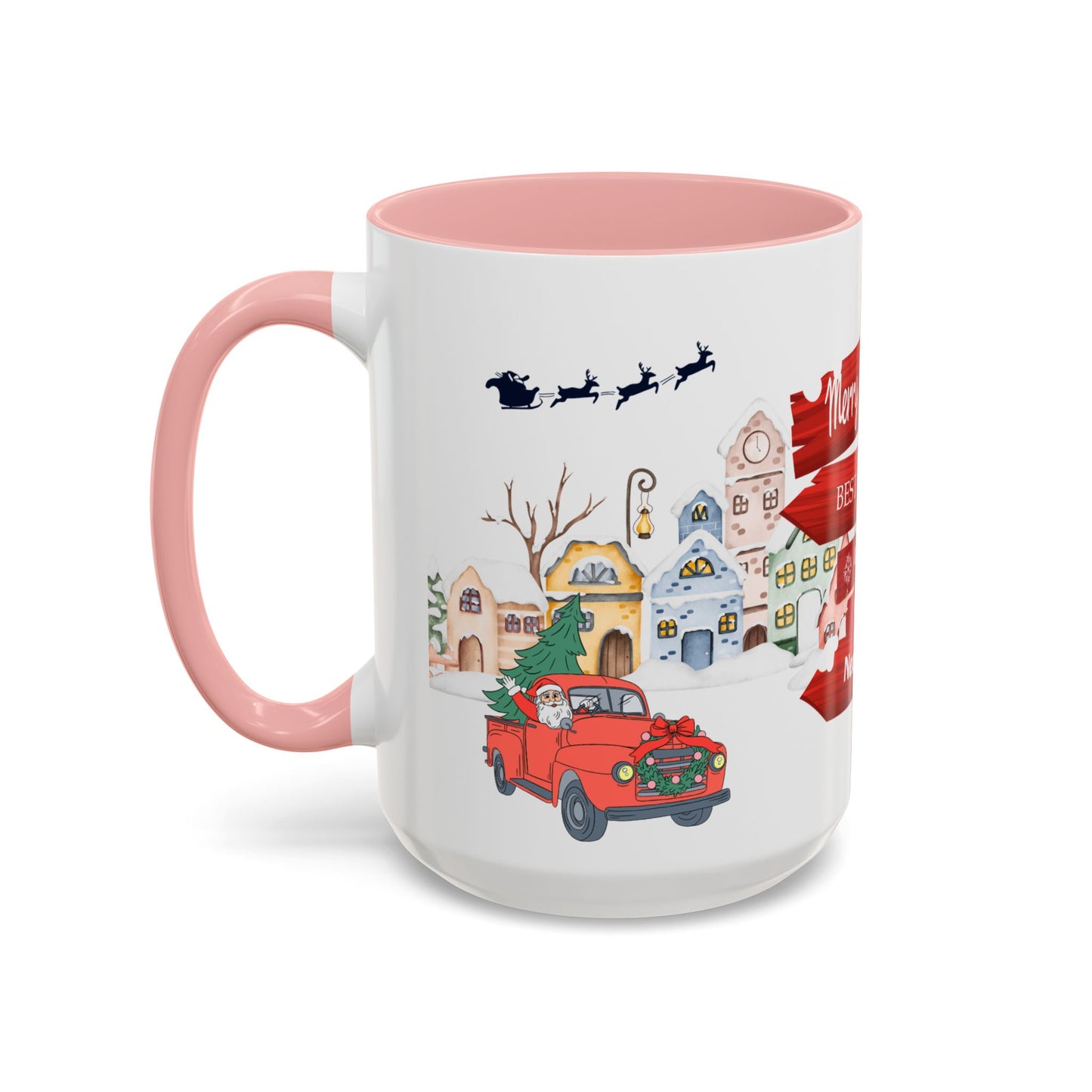 Merry Christmas - Accent Coffee Mug (11, 15oz)