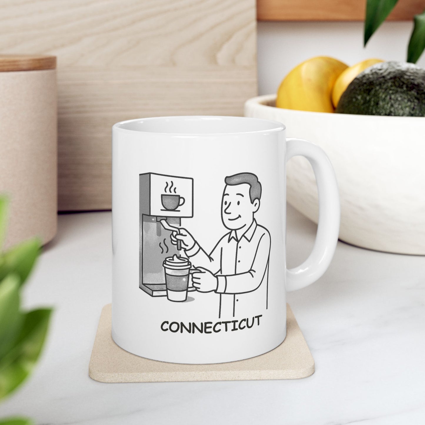 "In Connecticut, we don’t just drink coffee; we fuel up for the day ahead." Ceramic Mug - 13836