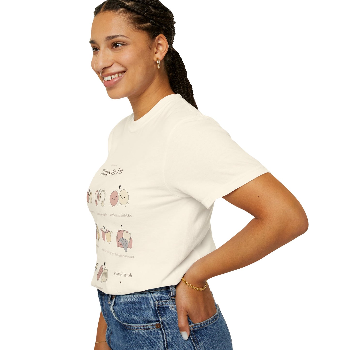 Our Favourite Things to Do Together – Personalised Valentine’s Illustration T-Shirt Gift - 14720