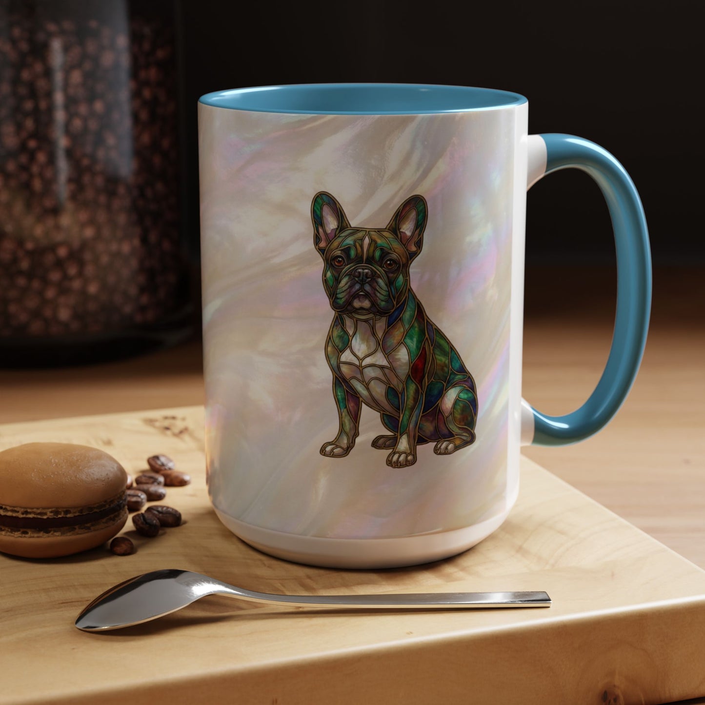 French Bulldog Accent Coffee Mug -Stained Glass Style (11/15oz) - 14632