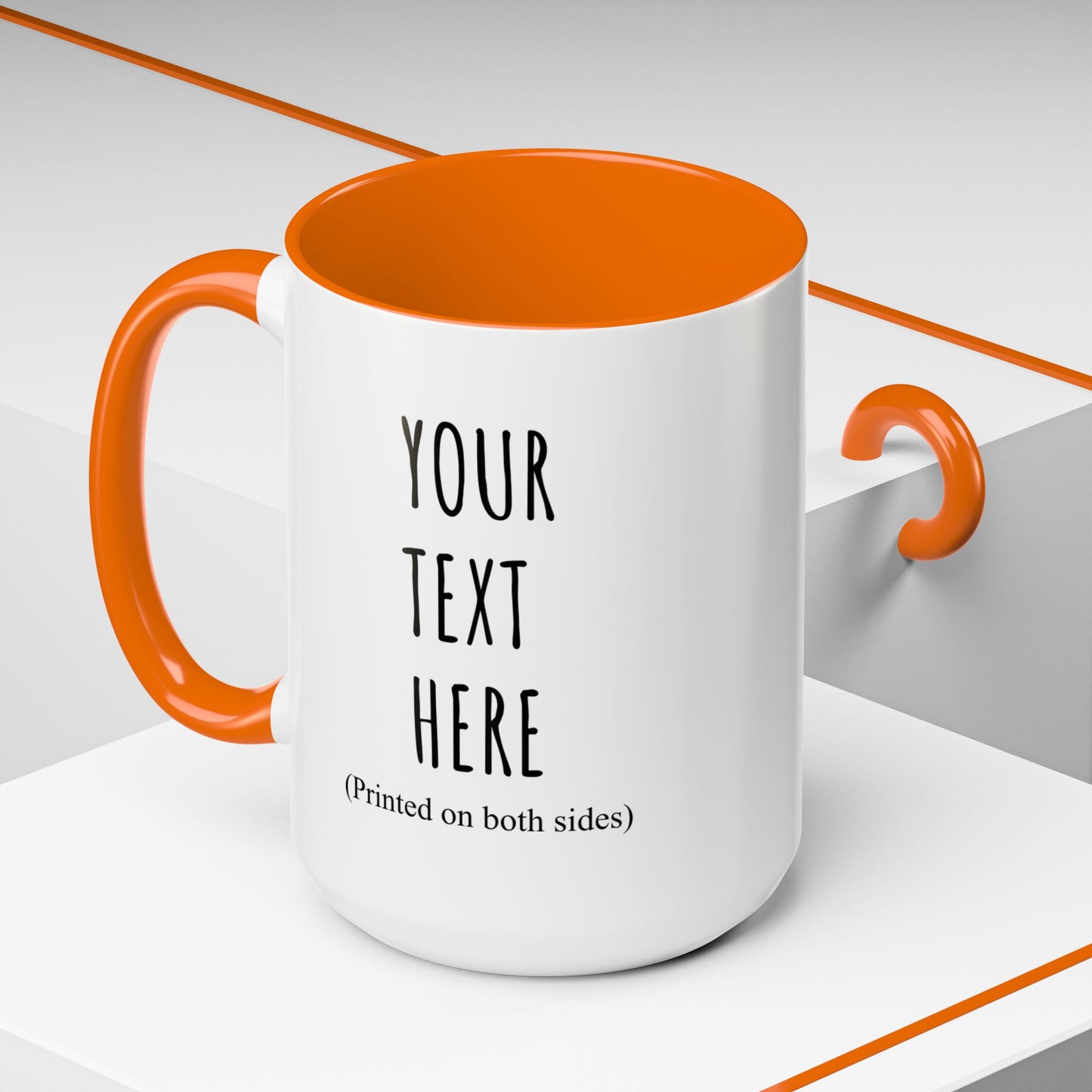 Personalized Accent Coffee Mug – Custom Text Printed Both Sides (11oz & 15oz) - 14676