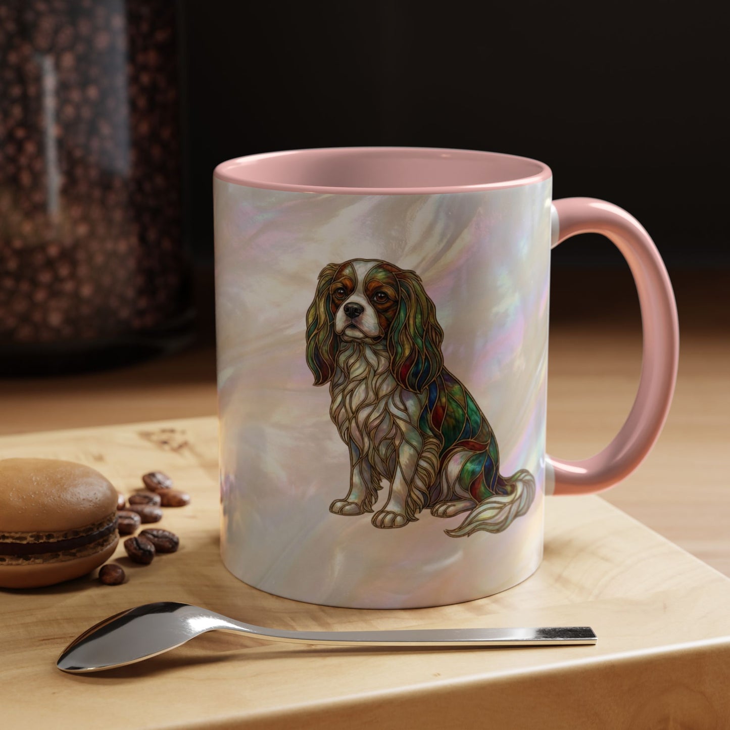 Cavalier King Charles Accent Coffee Mug -Stained Glass Style (11/15oz) - 14624