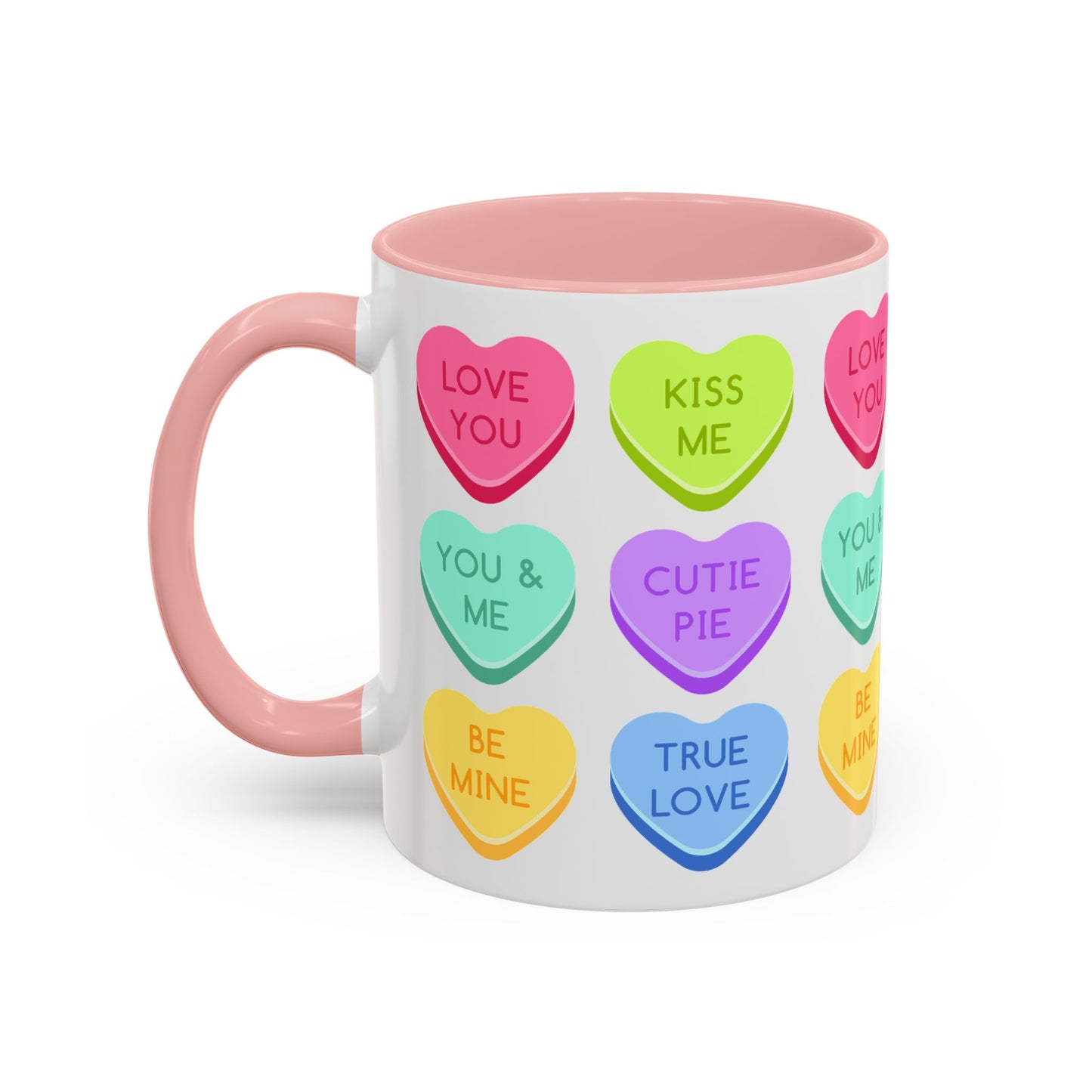 Love You, Kiss Me - Accent Coffee Mug (11, 15oz) - 11541