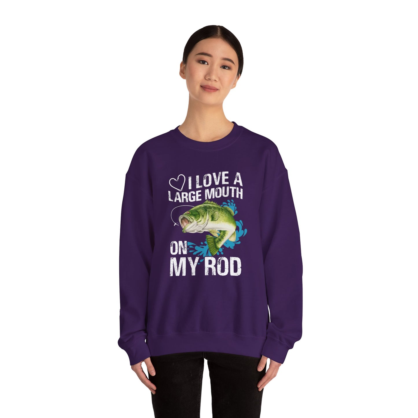 I Love A Large Mouth On My Rod - Unisex Heavy Blend™ Crewneck Sweatshirt