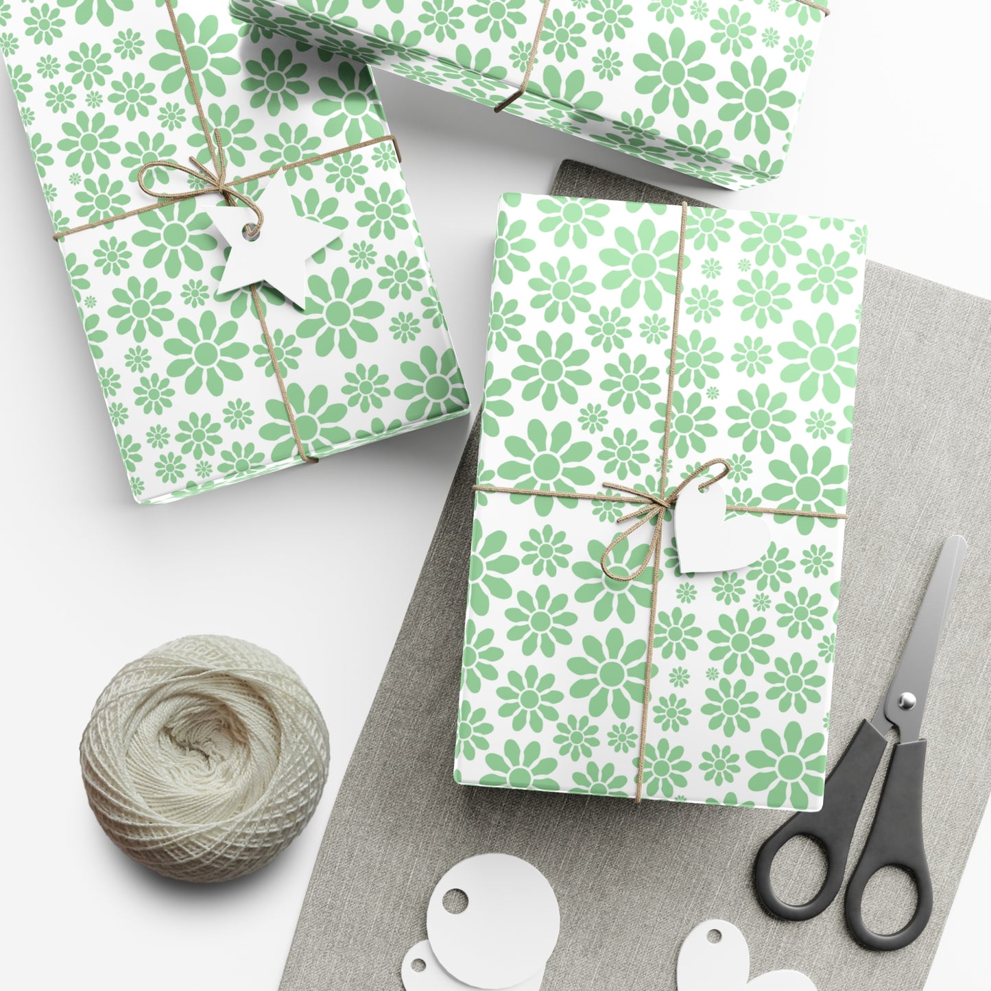 Green Floral Pattern - Gift Wrap Papers - 10215