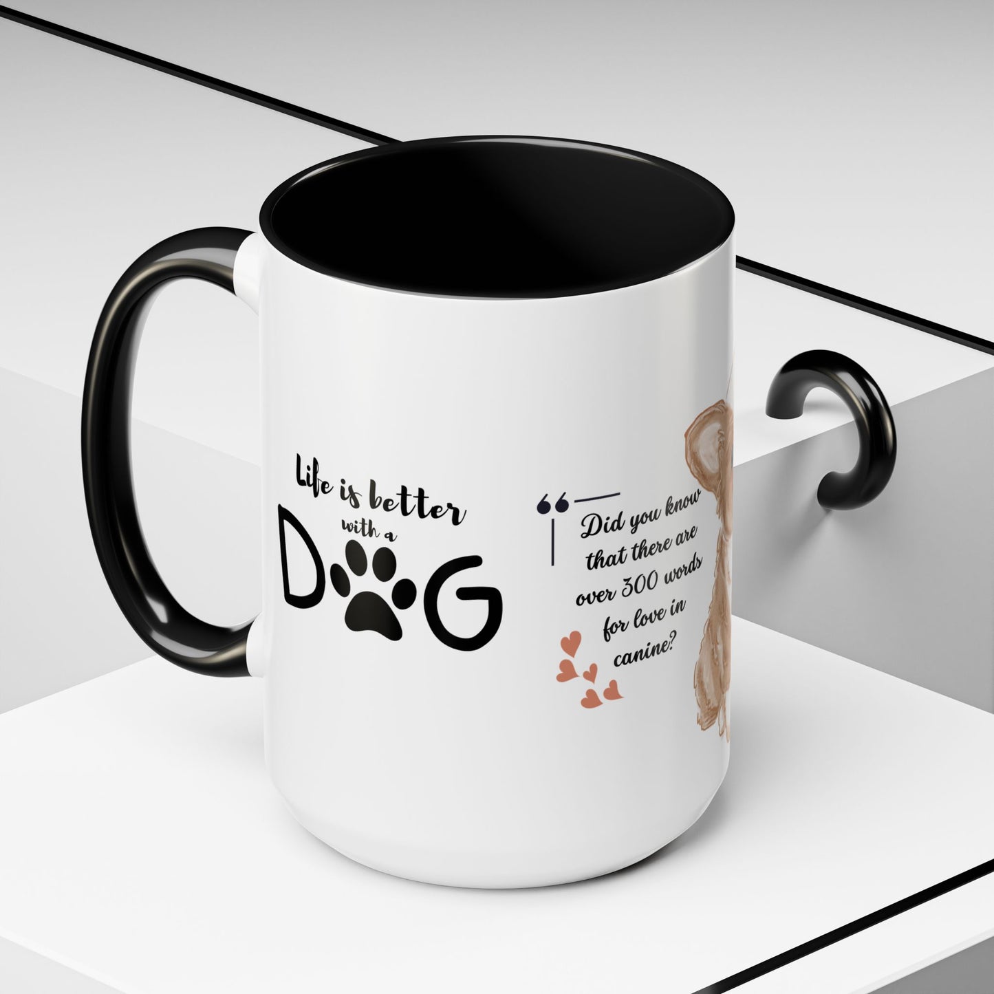 Did You Know There Are 300 Words For Love in Canine? -  Accent Coffee Mug (11, 15oz)