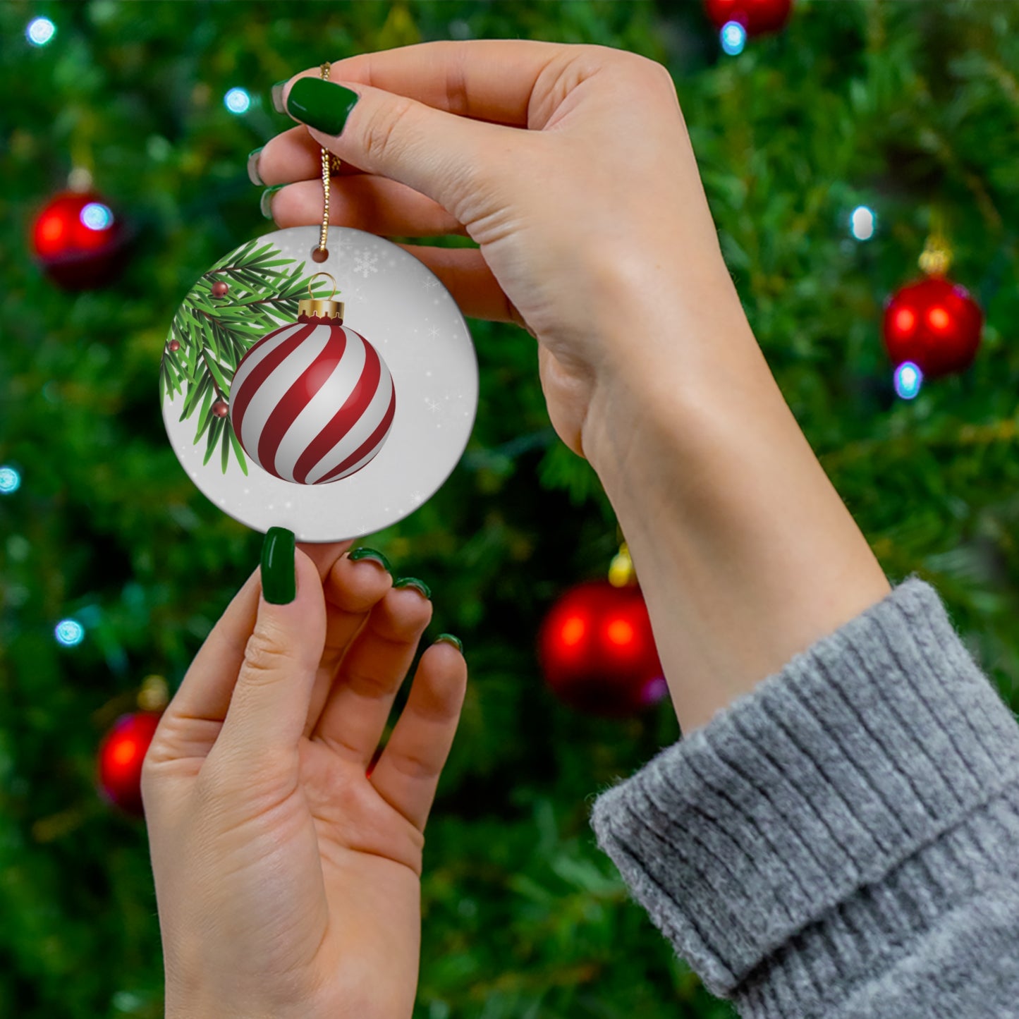 Holiday Cheer - Ceramic Ornament, 4 Shapes