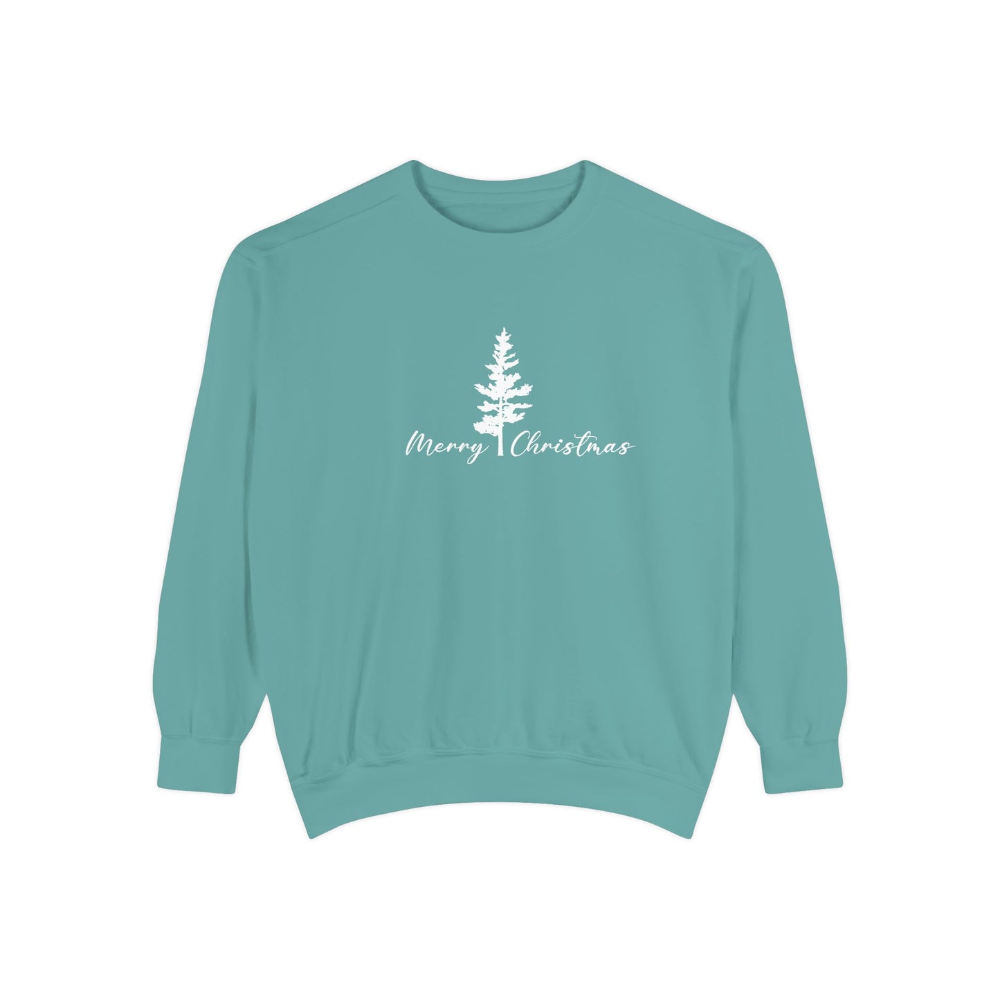 Tree, Merry Christmas - Unisex Garment-Dyed Sweatshirt - 10395