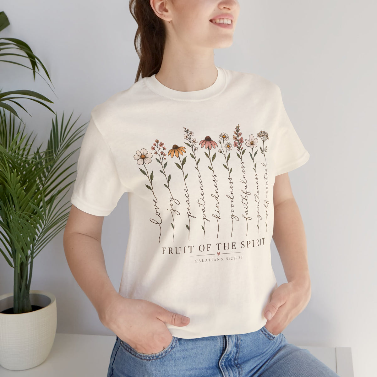 Fruit of the Spirit Floral T-Shirt,  Christian Faith Scripture Tee - 14984