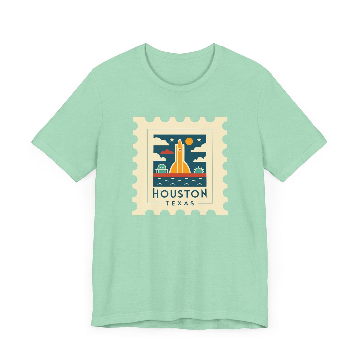 Houston Texas Retro Stamp Unisex Tee - Graphic T-Shirt for Casual Wear - 12143