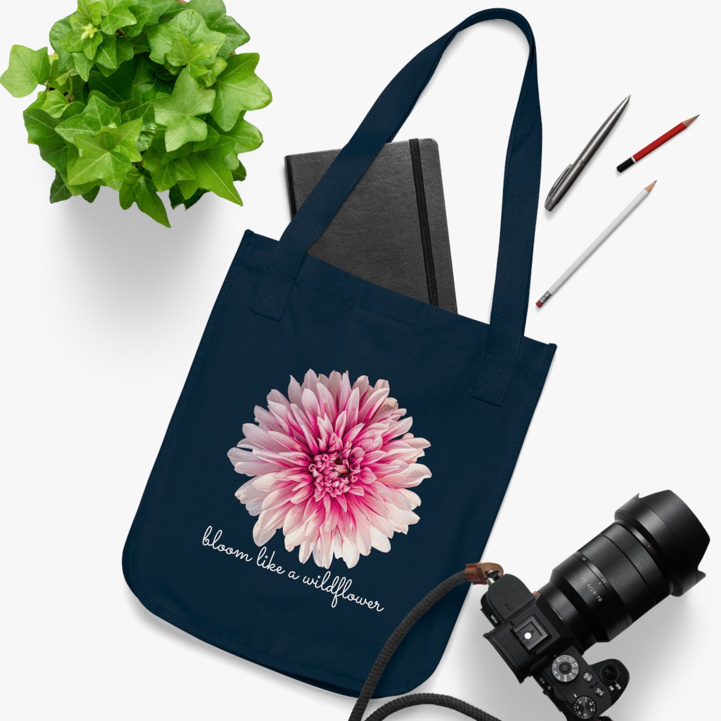 Bloom Like A Wildflower - Organic Canvas Tote Bag - 10165