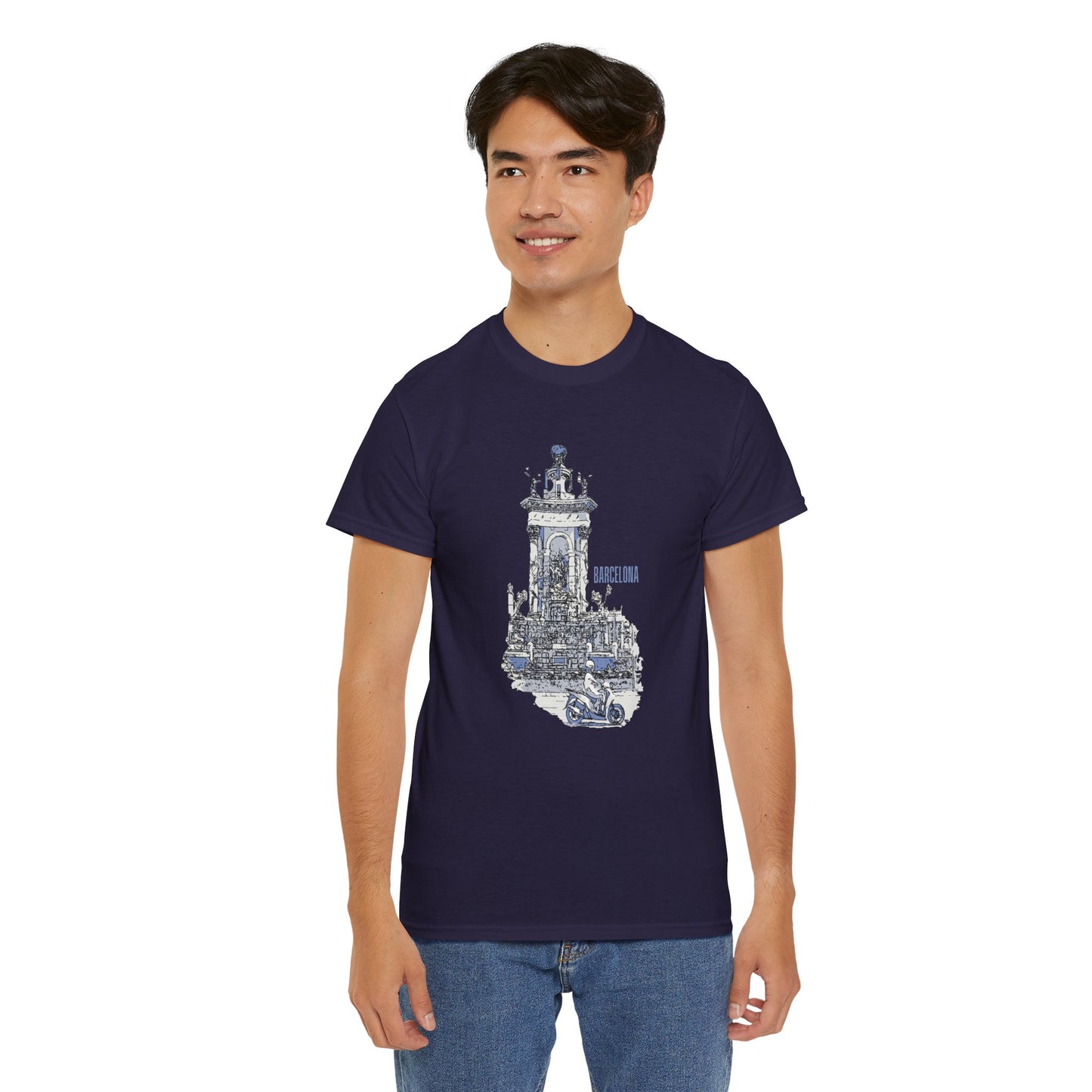 Barcelona Graphic Unisex Heavy Cotton Tee - Casual Travel Style - 12047