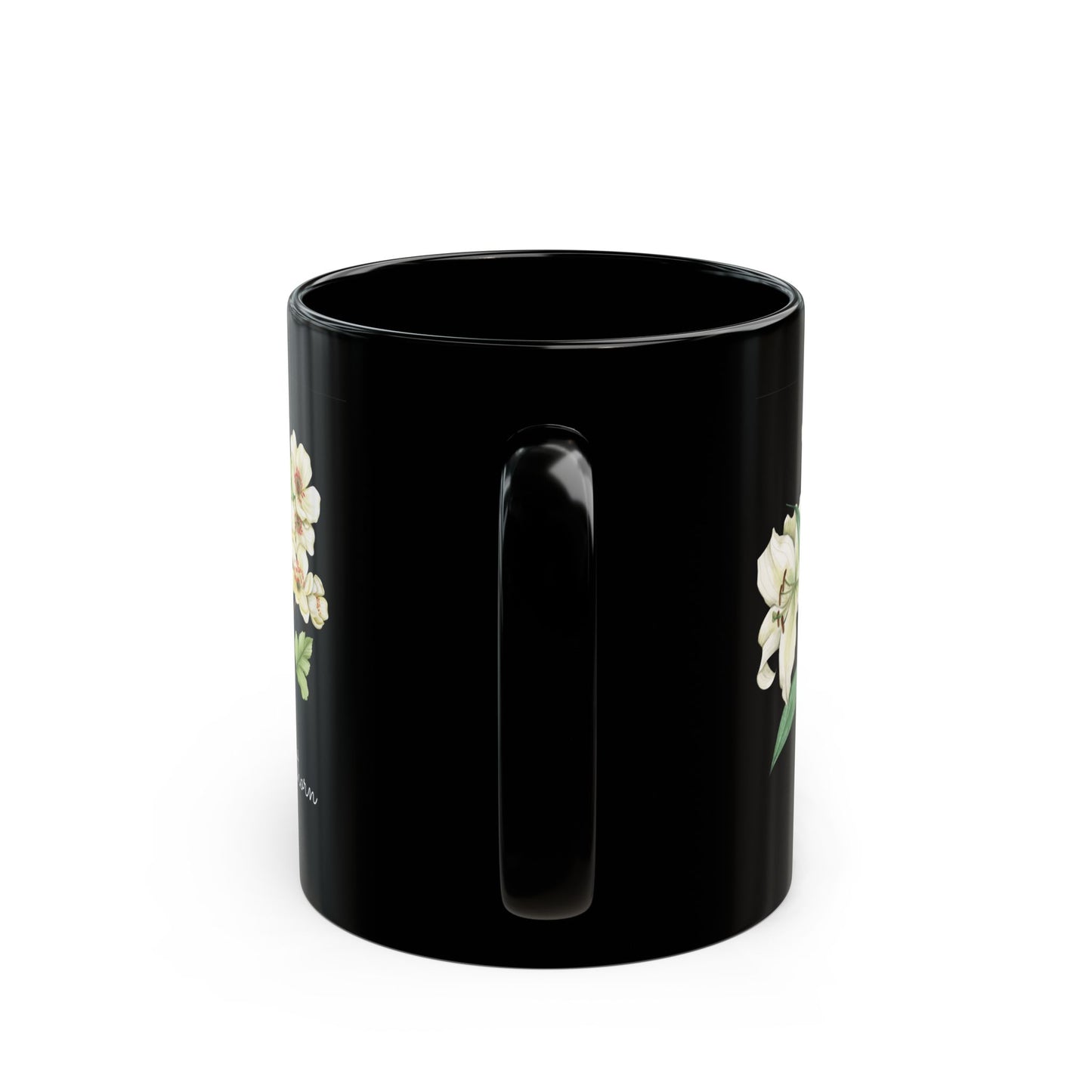 Lily & Hawthorn Birth Flowers for May - Black Mug (11oz, 15oz) - 10107