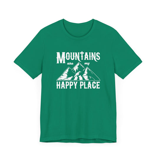 Mountains Are My Happy Place - Unisex Jersey Short Sleeve Tee - 12567