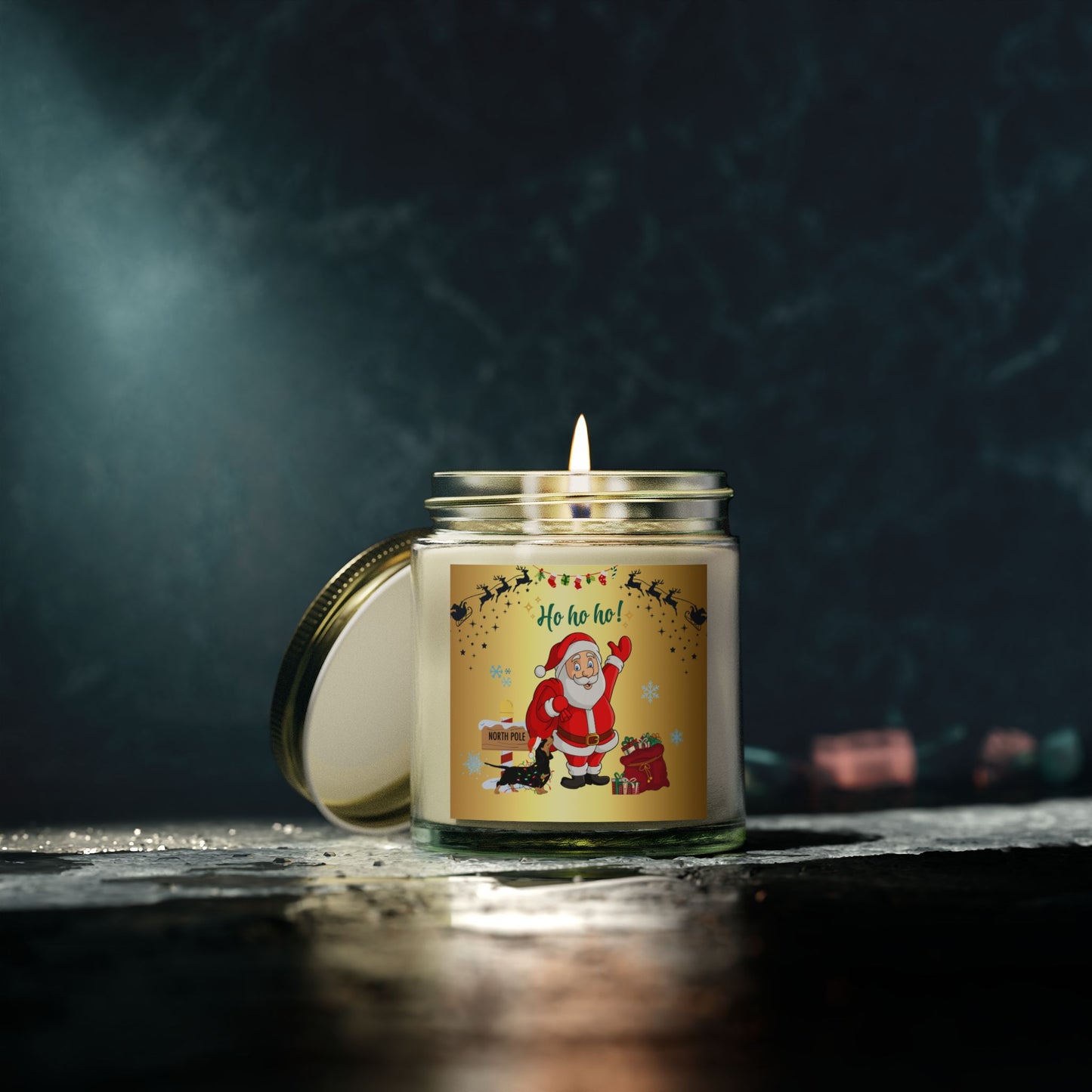 Santa - Scented Candles, Coconut Apricot Wax (4oz, 9oz)