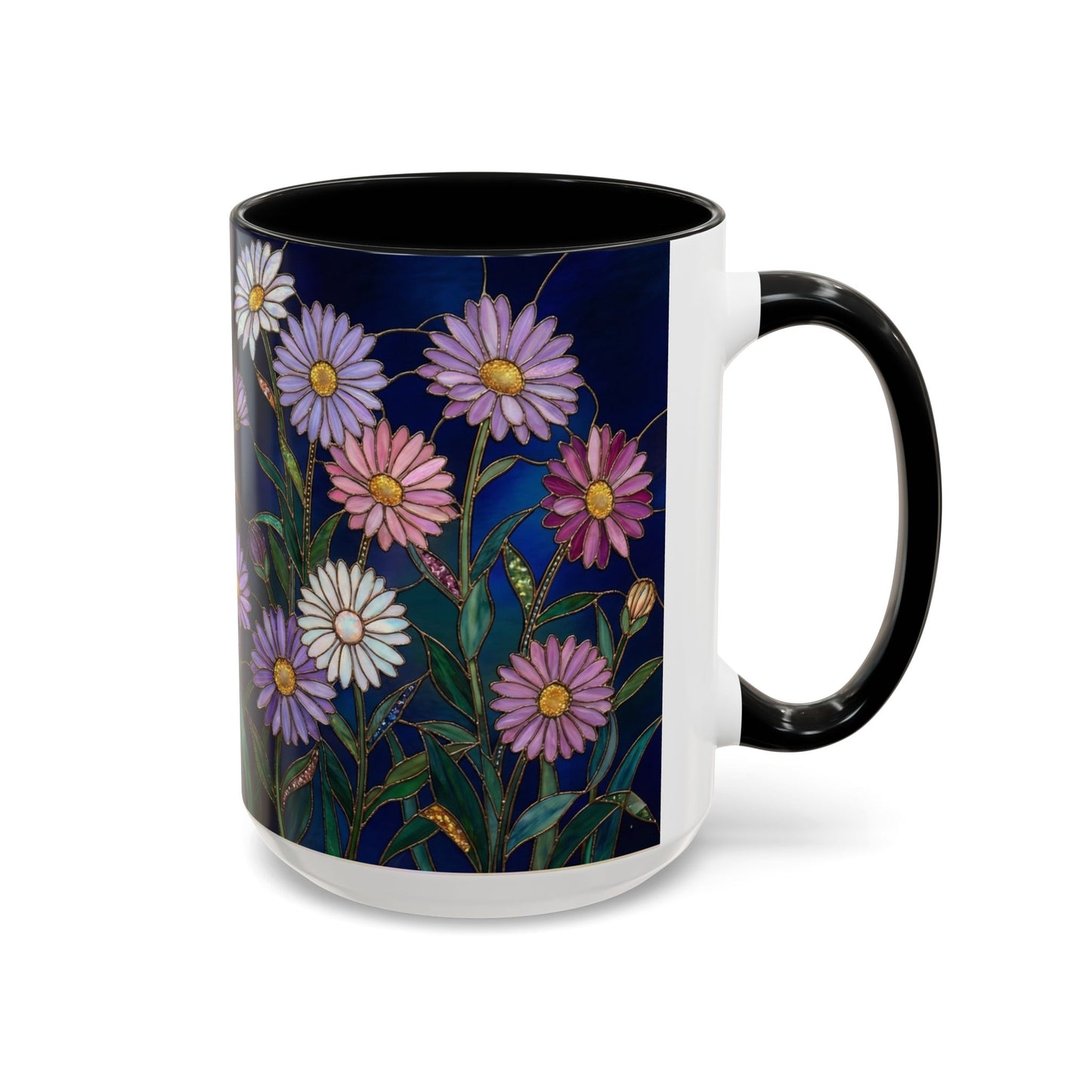 Aster Flower Coffee Mug — Stained Glass Design 11/15oz - 14553