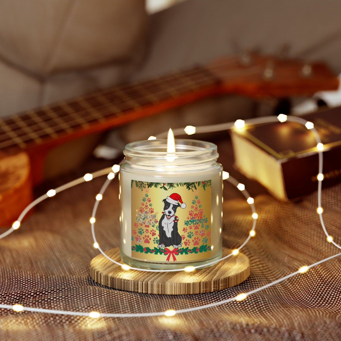 Dog: Happy Holidays - Scented Candles, Coconut Apricot Wax (4oz, 9oz)